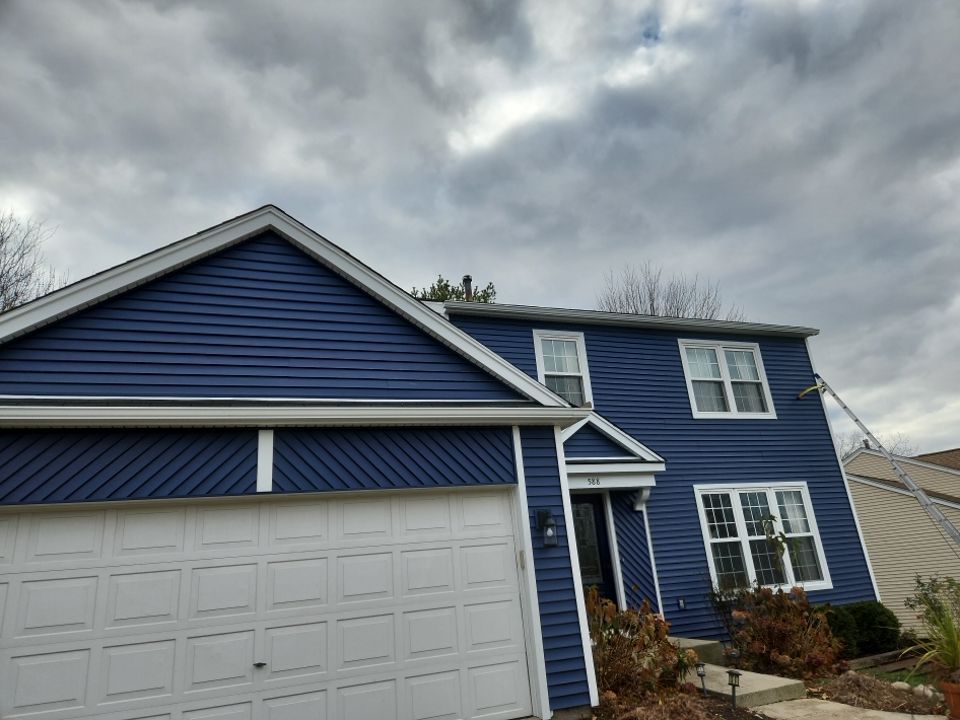 Siding Replacement using Certainteed Restoration Classic D4 Midnight Blue by 180 Contractors