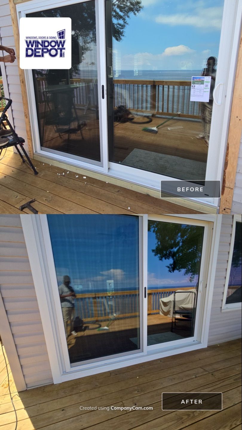 Sliding door with extra waterproofing by Window Depot of Annapolis