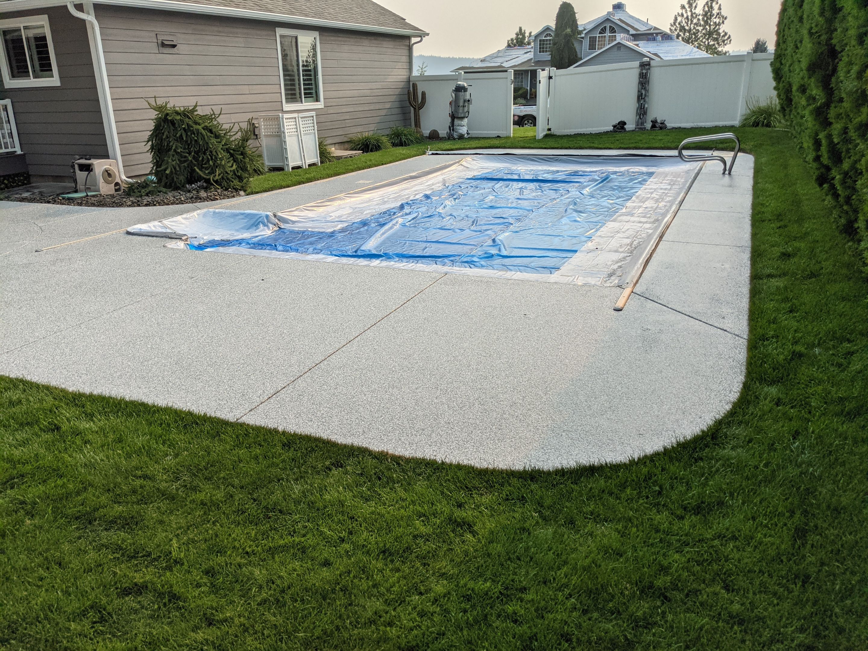 Pool Deck Transformation using Slate Stone by Croc Coatings, LLC