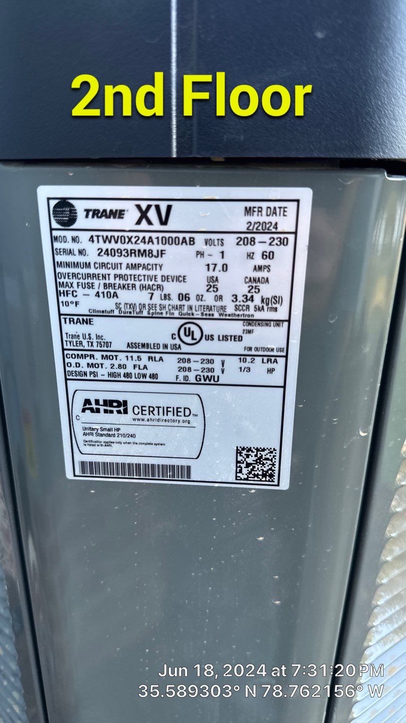 2 Trane XV20i Split System Install by Nick's Mechanical LLC.