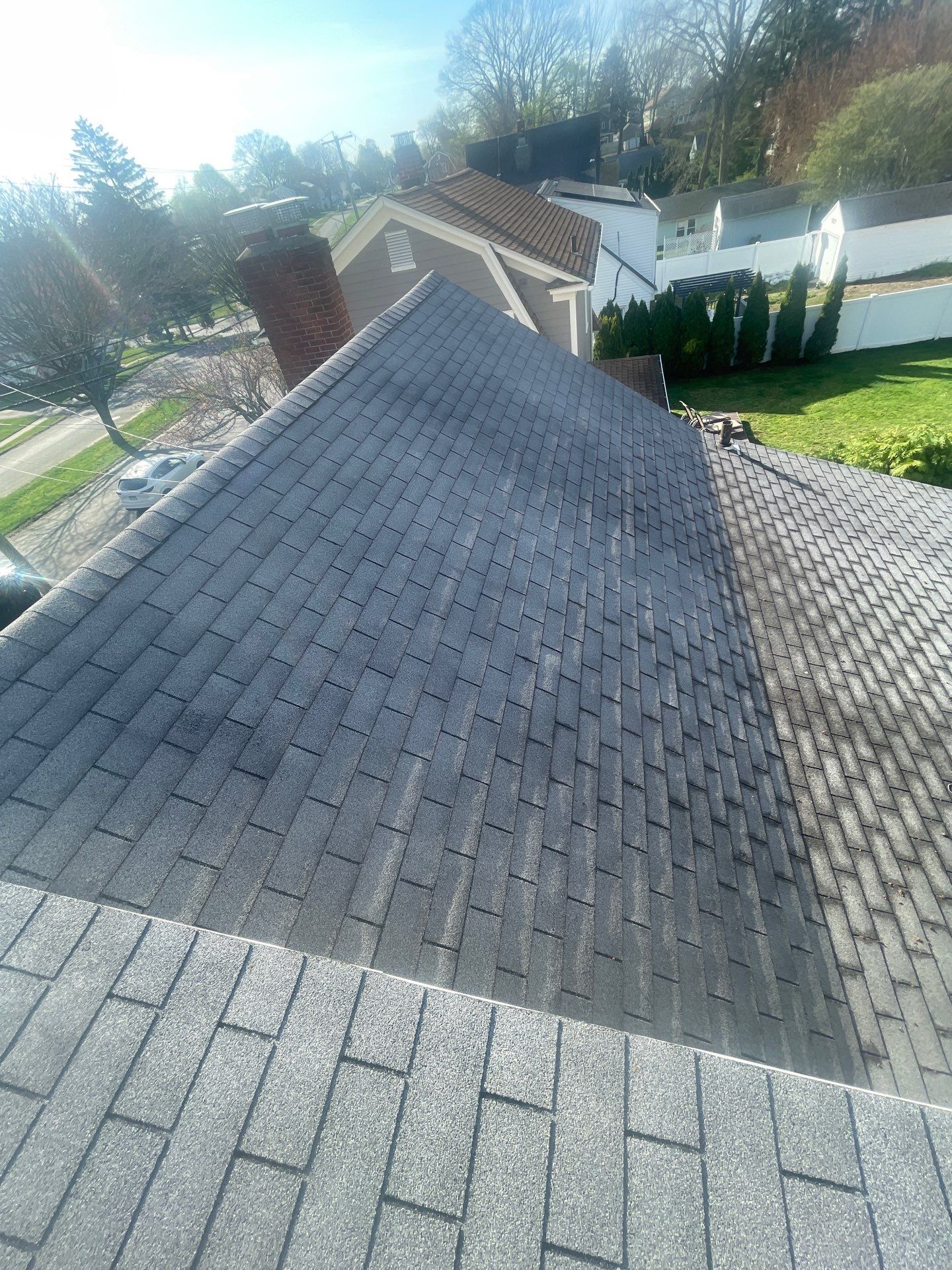 Residential Roofing Replacement Featuring Owens Corning Estate Gray Shingles in Milford by A Plus Exterior