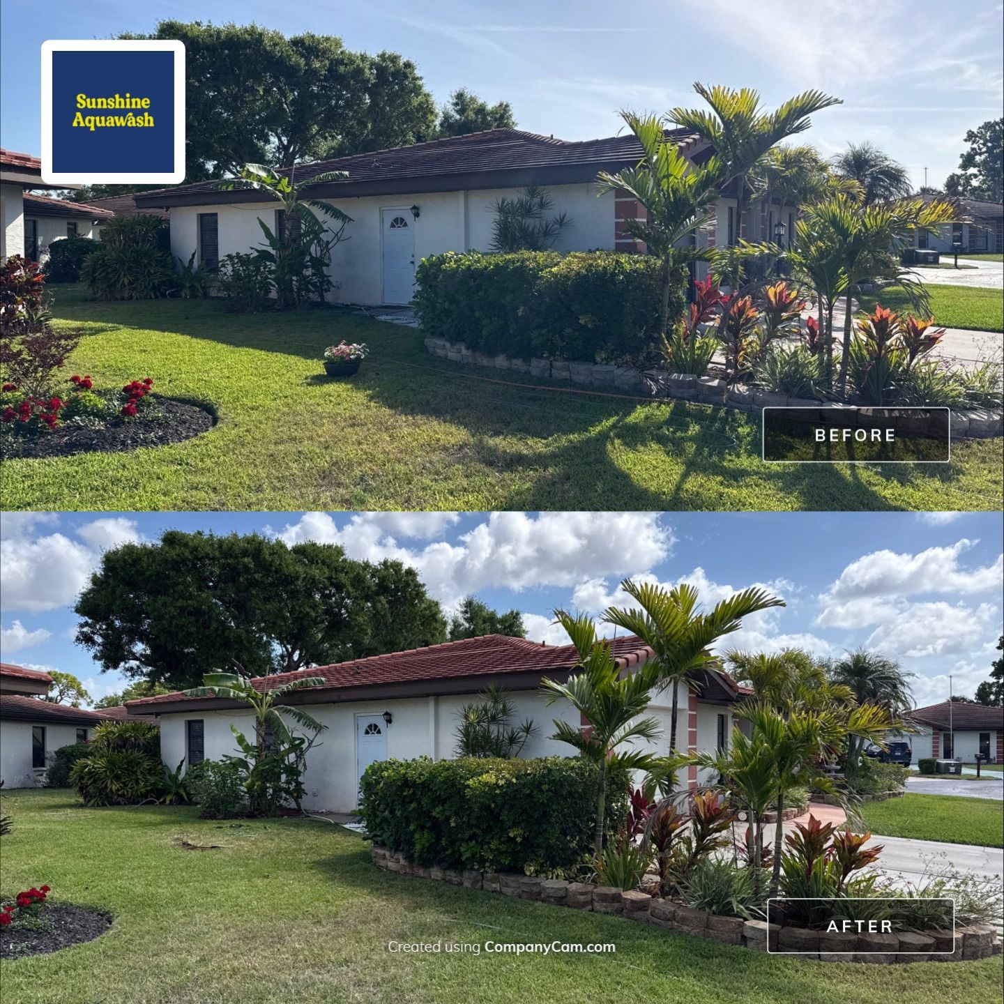 Tile Roof Cleaning in Vivienda at Bradenton, FL | No Roof Walking Method by Sunshine AquaWash