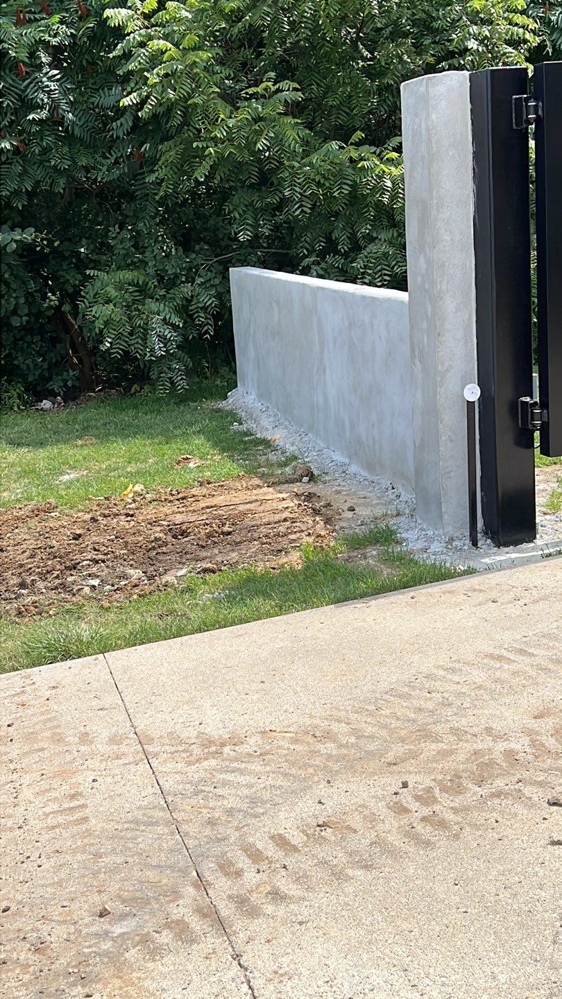 Fence / Retaining Wall using Block then parge by ACE Waterproofing & Basement Solutions