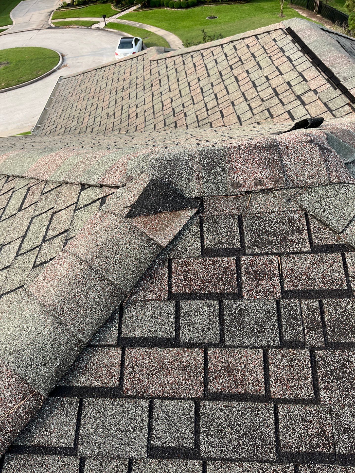 GAF HDZ Charcoal Roof Installation for Elegant Houston Home by Houston Roofing & Construction