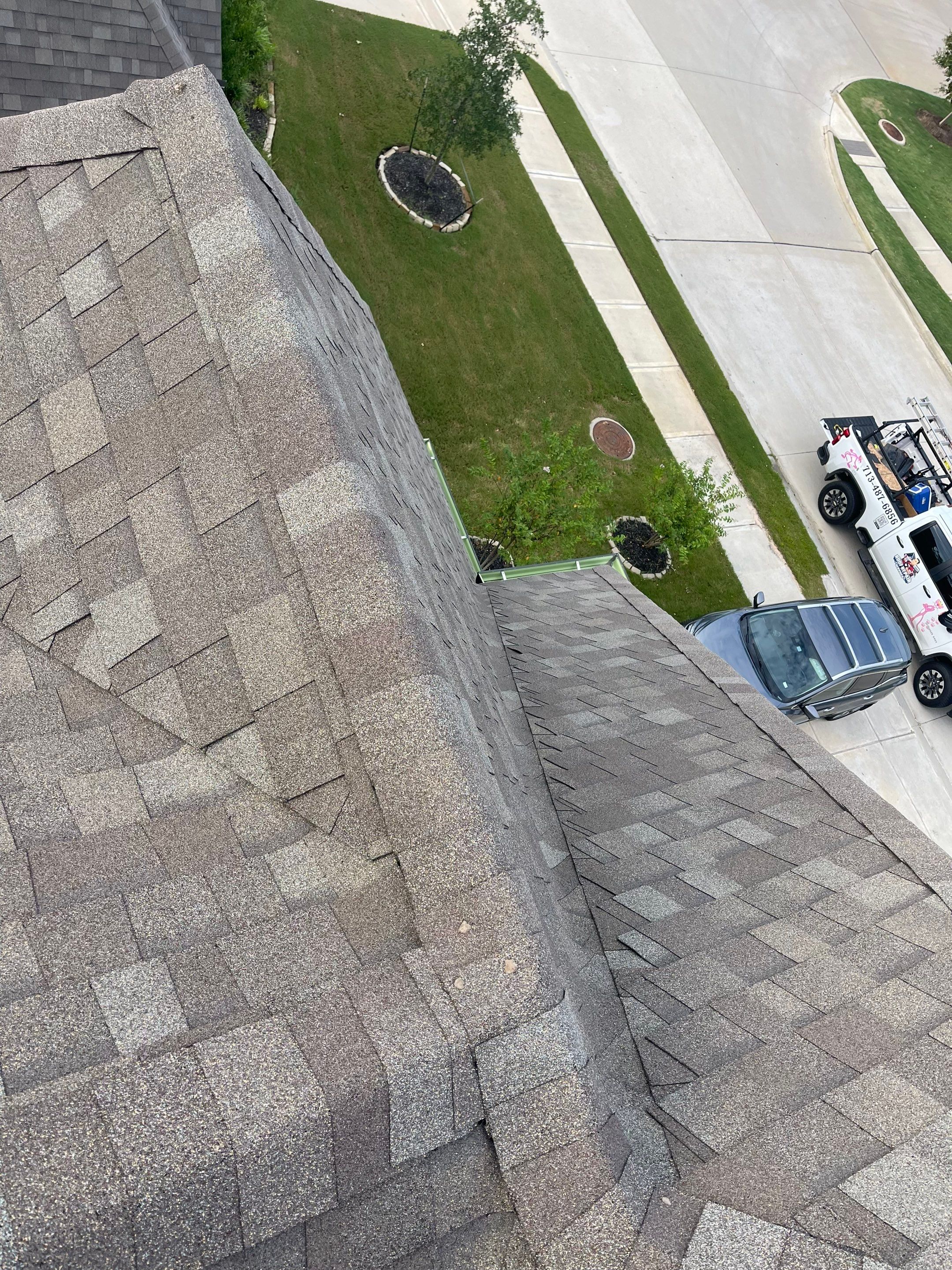 Hail Damage using Owen's Corning Duration (Lifetime) Shingles by Roof Repair Company