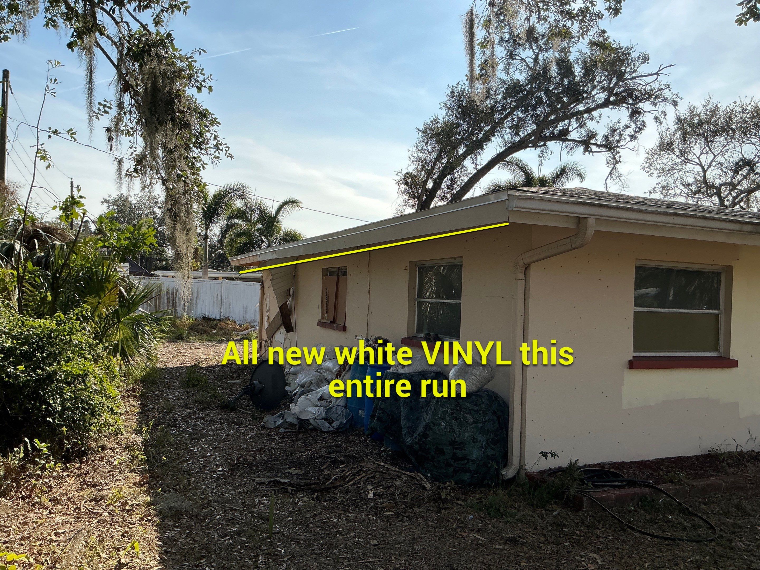 White Soffit and Fascia Upgrade in Sarasota FL by Gutter Professors