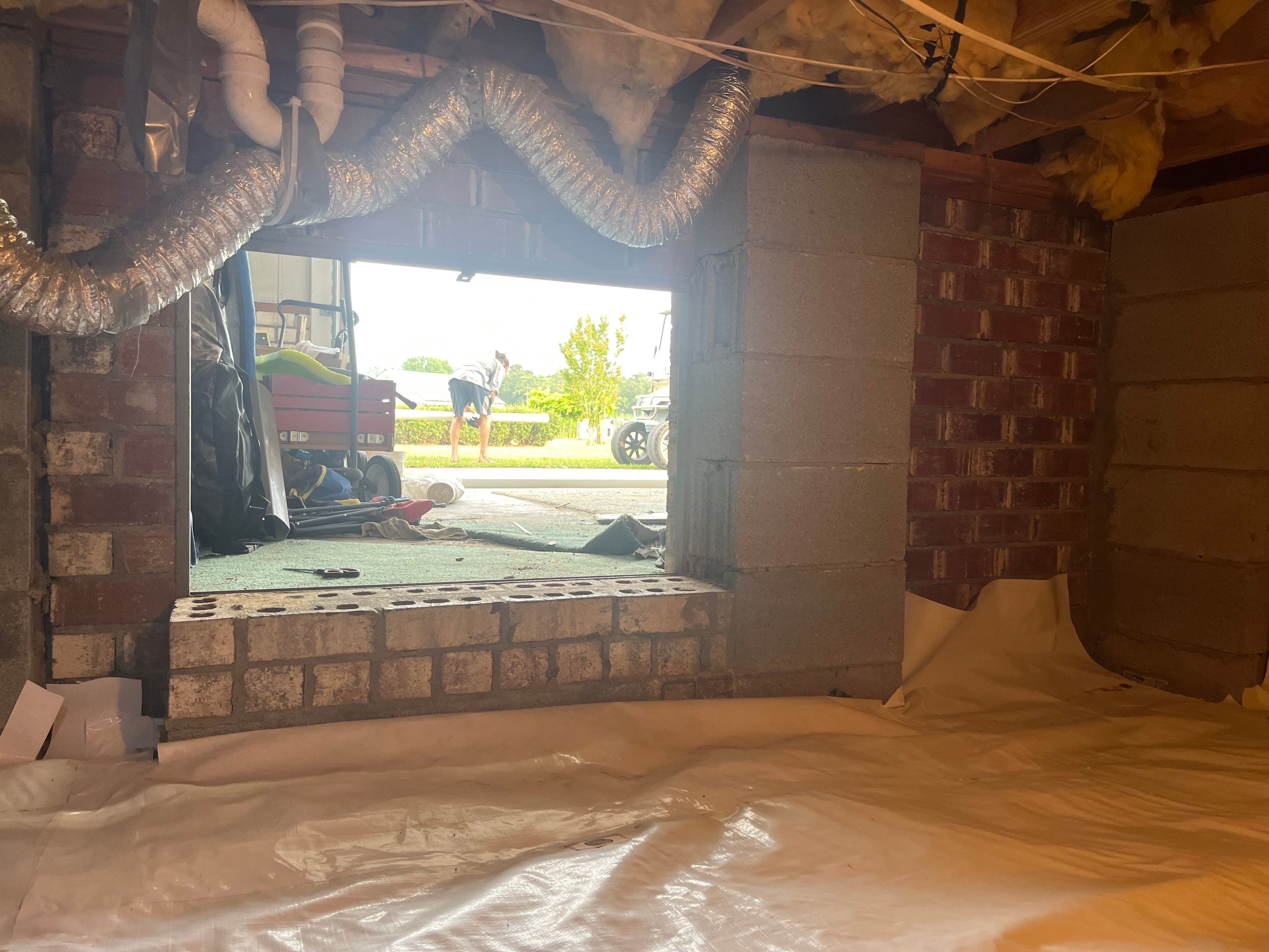 Dehumidifier and Moisture Barrier install with Structural repairs. by Impact Crawlspace