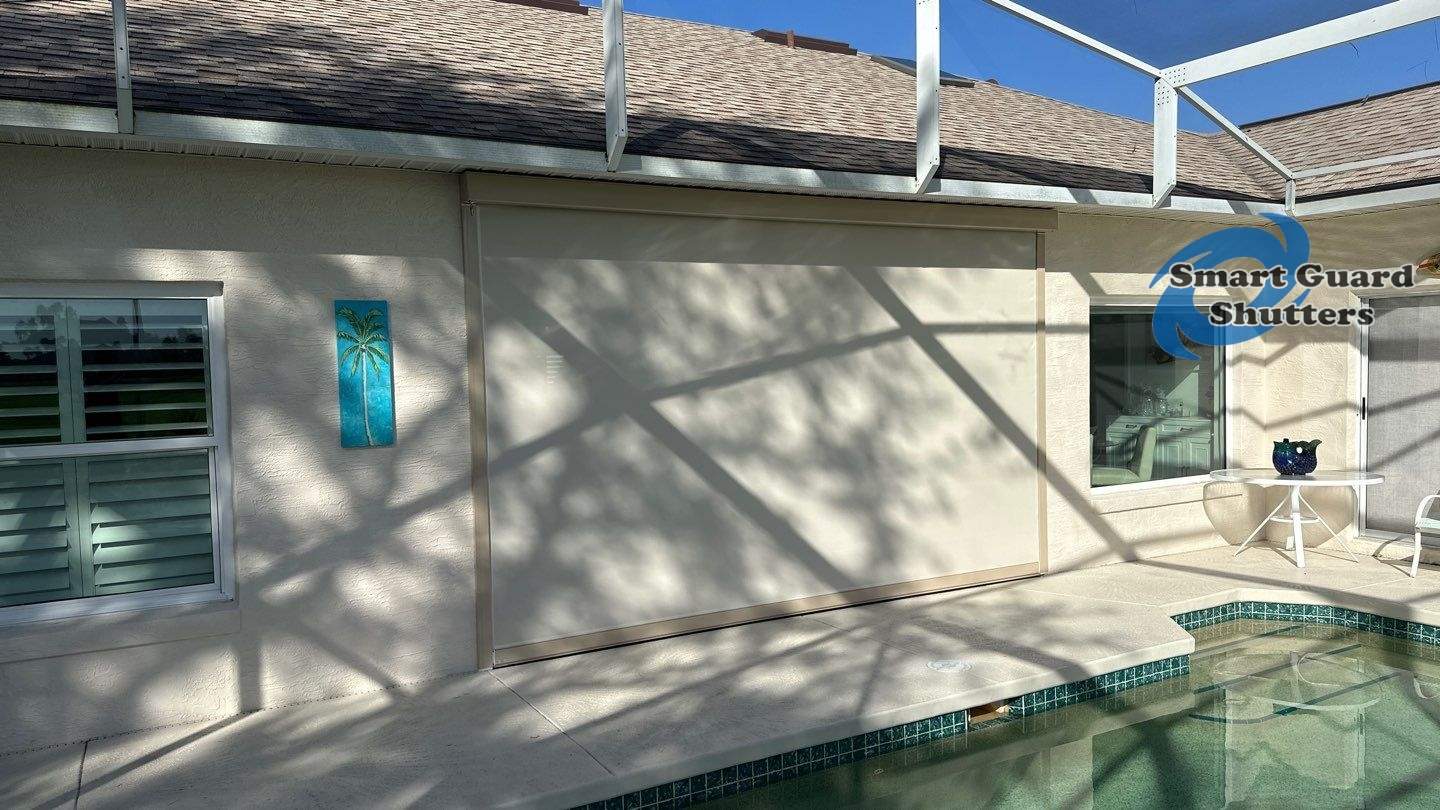Hurricane Protection in Beige by Smart Guard Shutters