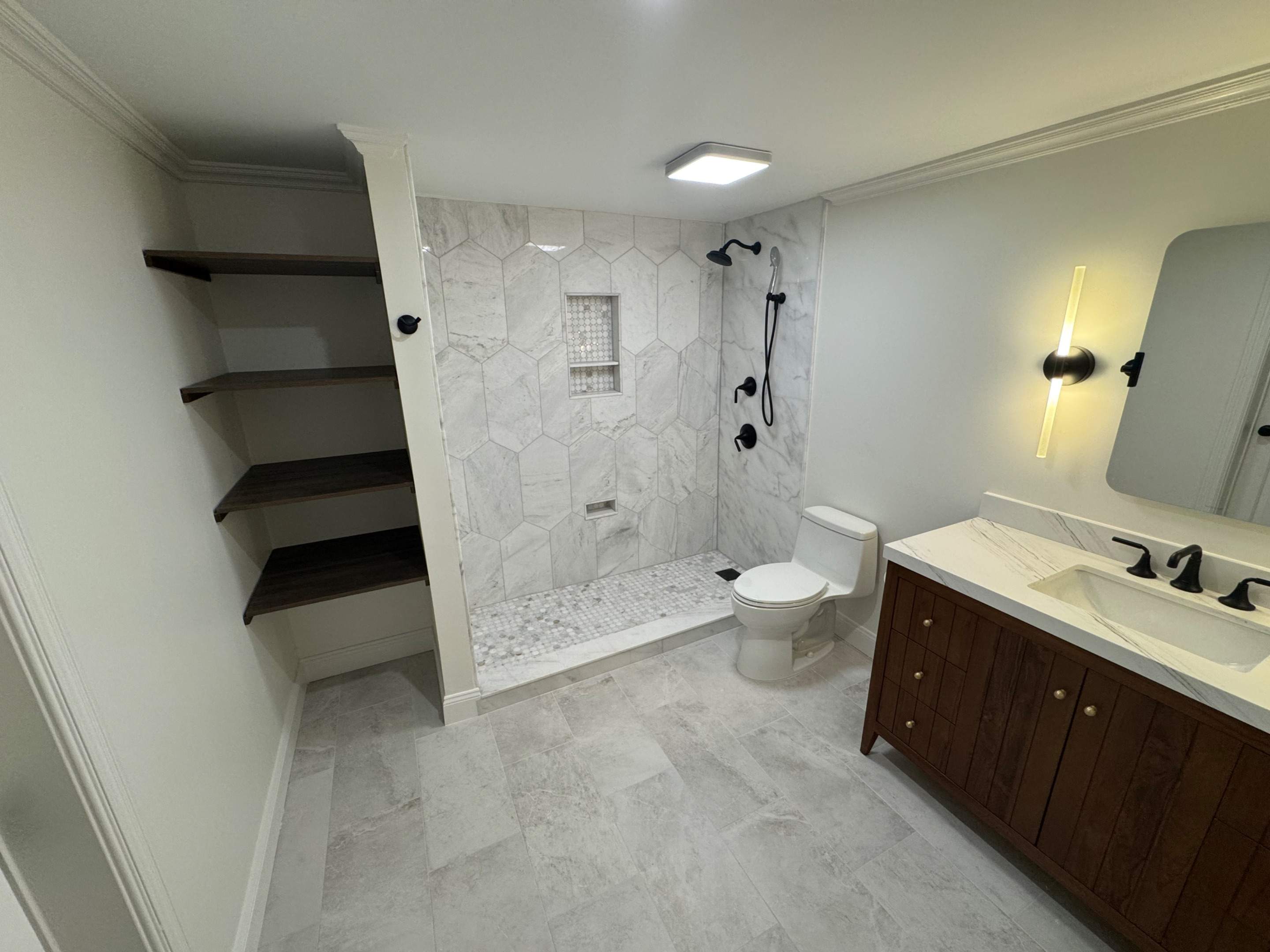 Basement bathroom renovation by Prudencio