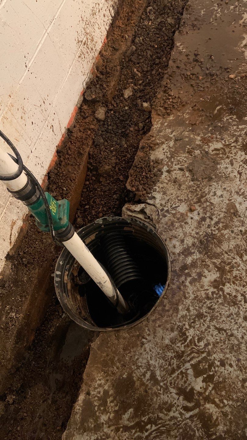 Custom Dual Sump System for Maggie by Waterproofing Northeast