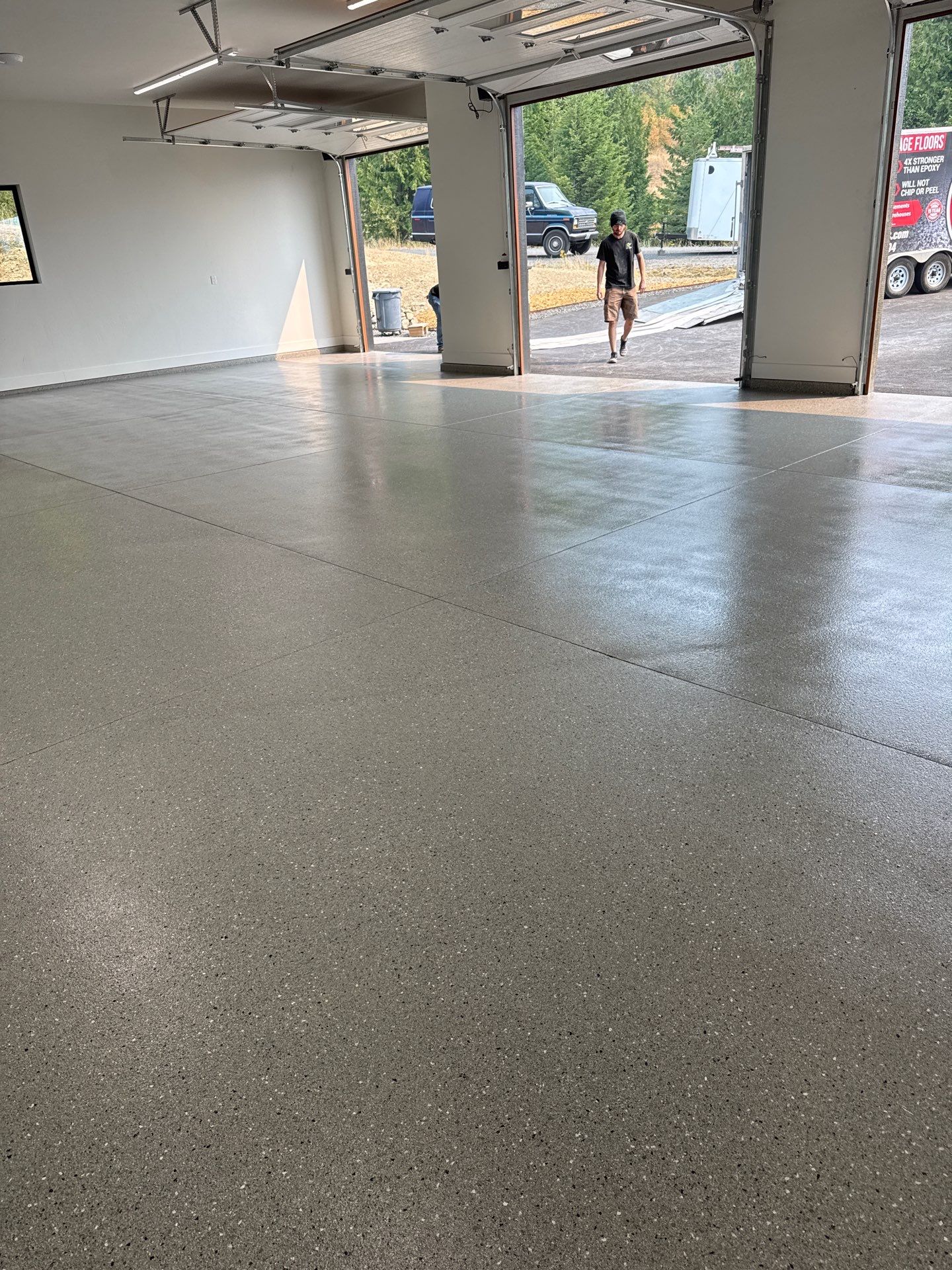Shale Hybrid Garage Floor Coating and Concrete Restoration in Sagle by Croc Coatings, LLC