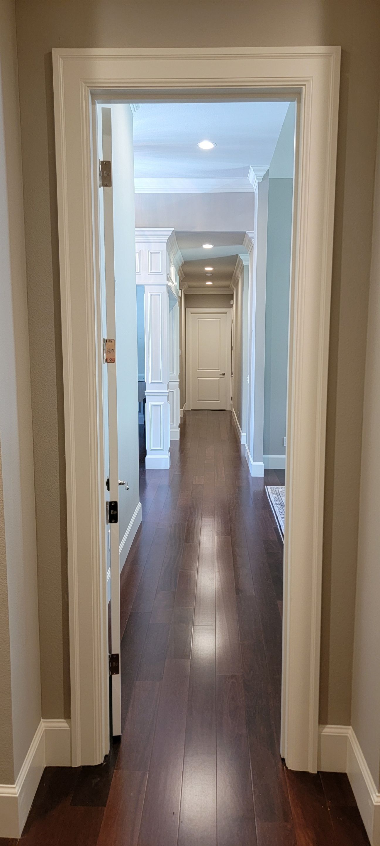 Closet transformation to coffee nook with custom shelves and LED lighting. by Crm Services Llc