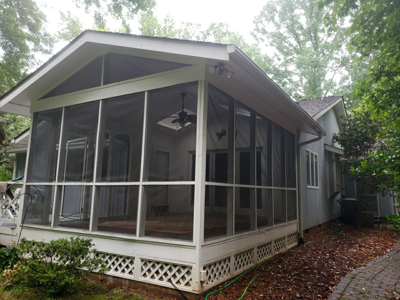 Deck clean using cleaner by G&H Home Tech Pros LLC