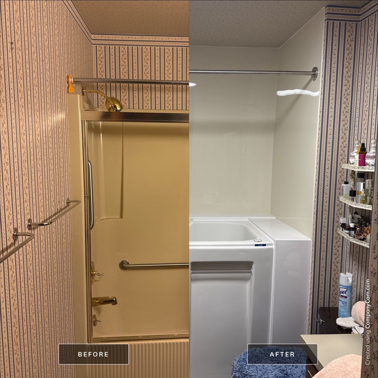 Traverse City Walk-In Tub Replacement with Moisture Resistant Walls by Rainbow Seamless Systems