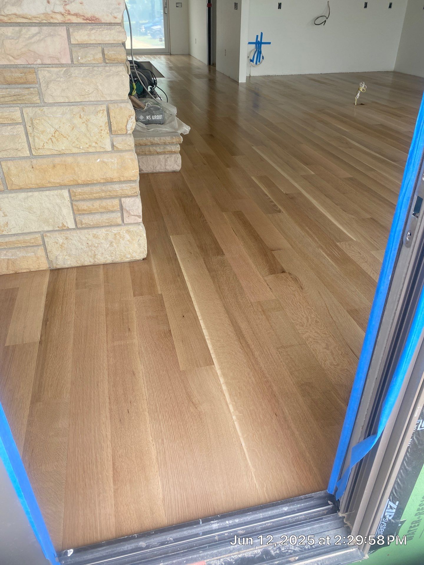 This project has it all!!!! Custom Flooring, Leveling Service, Custom Stair parts and pieces, risers, blue pad cover - all inclusive service from RTB! by RTBaldwin Hardwood Floors
