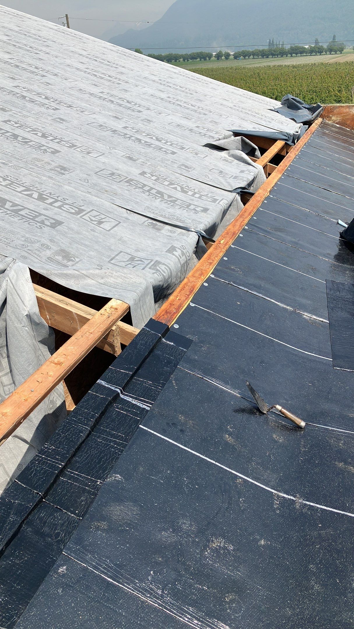 Residential Roofing Installation using IKO 2ply sbs on existing building by Top Notch Roofing Inc