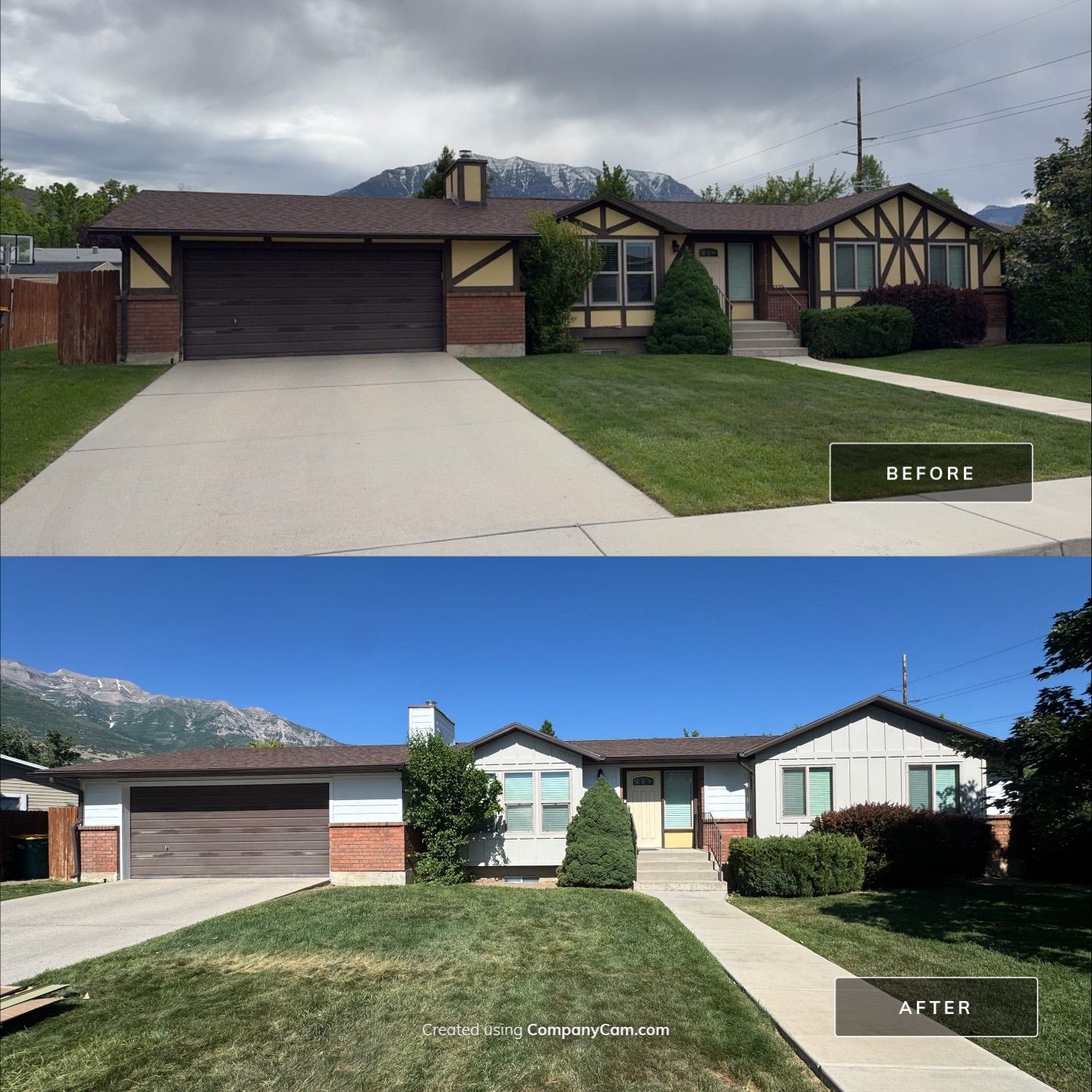 Orem | Hardie B&B and Lap Siding | Cobble Stone & Arctic White by Ideal Siding Utah