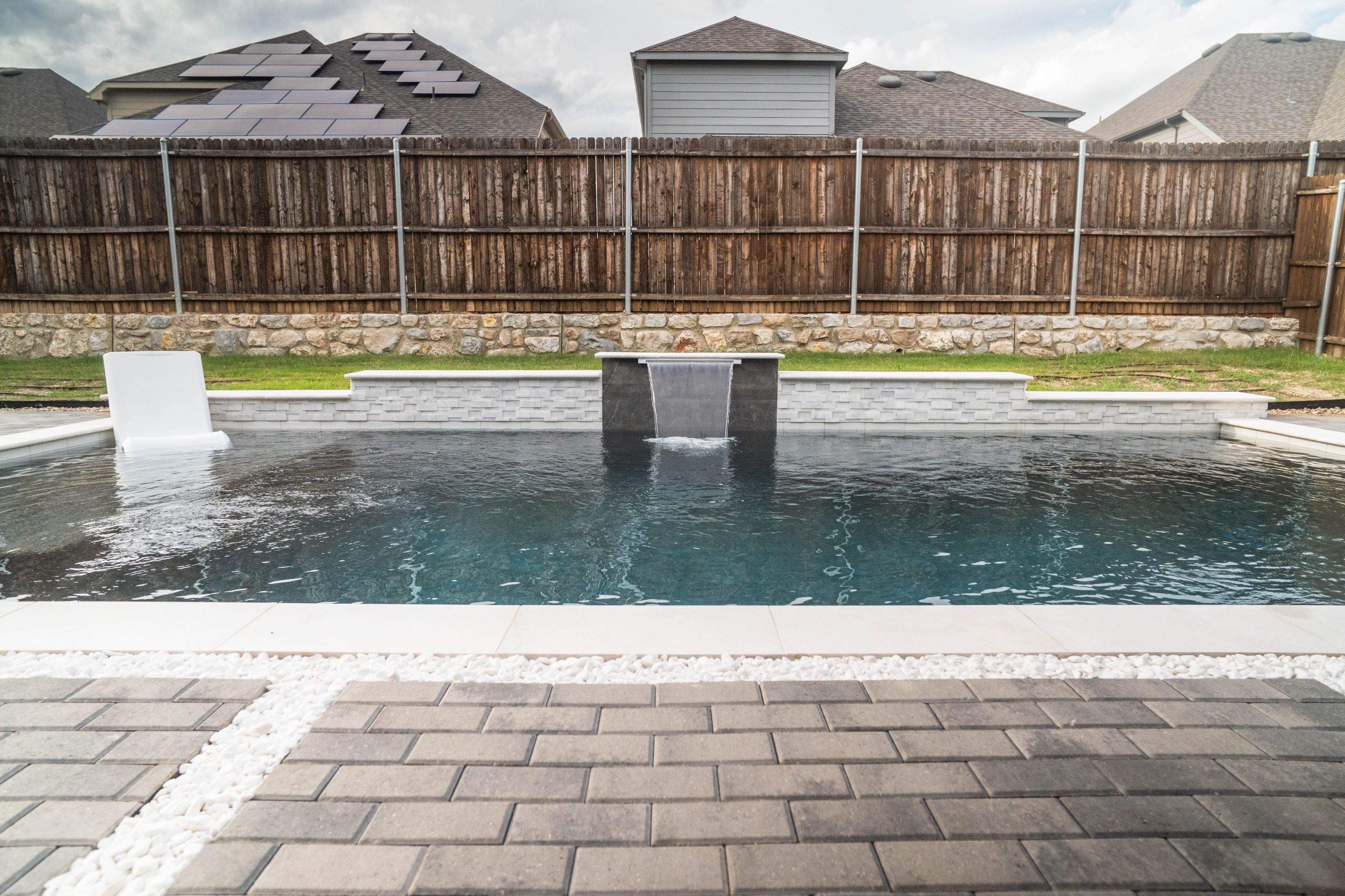 Geometric Pool with Pavers by Pinnacle Pools and Spas - DFW