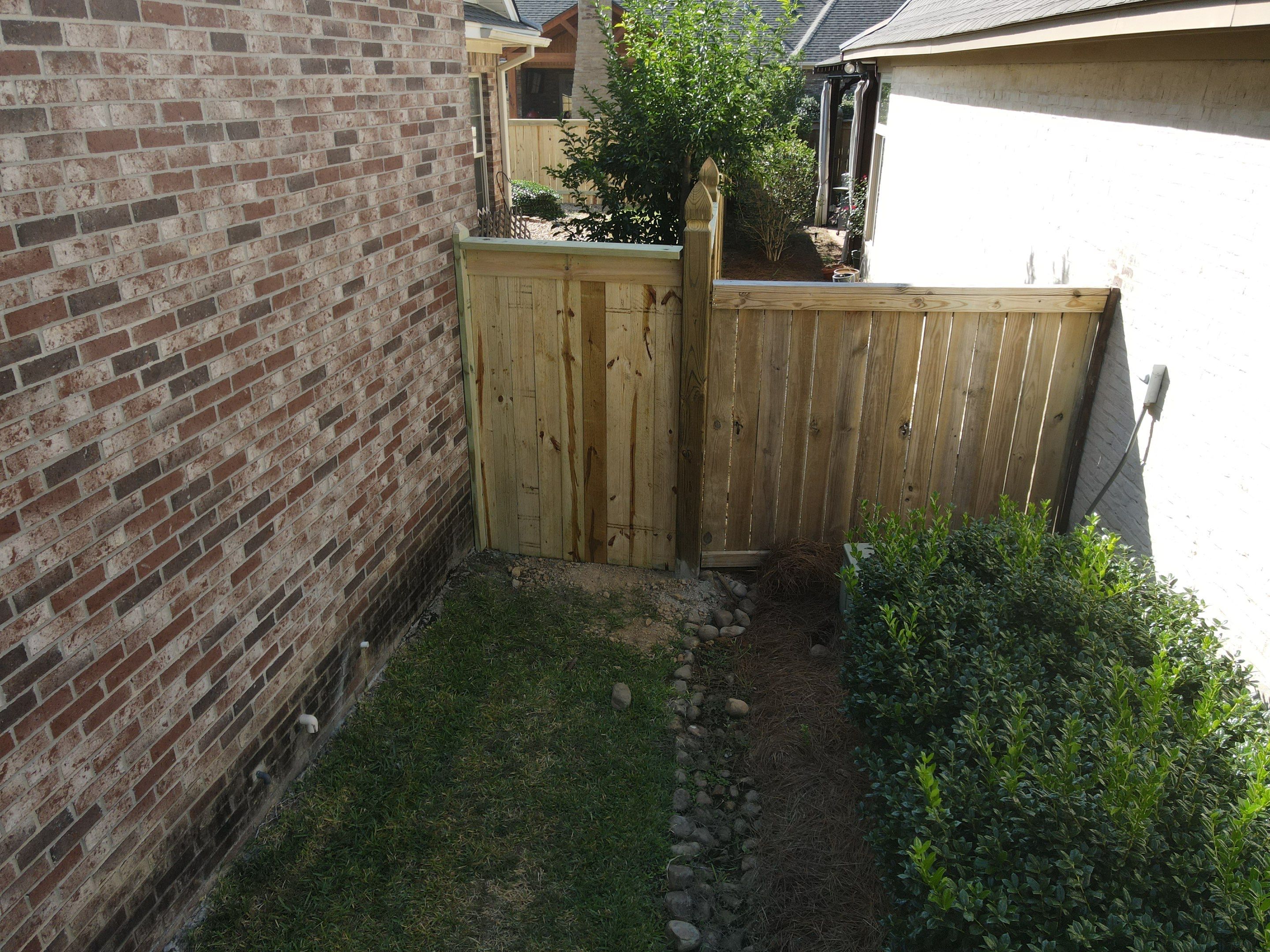 6ft Treated Pine Good Neighbor Fence 6x6 French Gothic Posts by Roberson Construction LLC