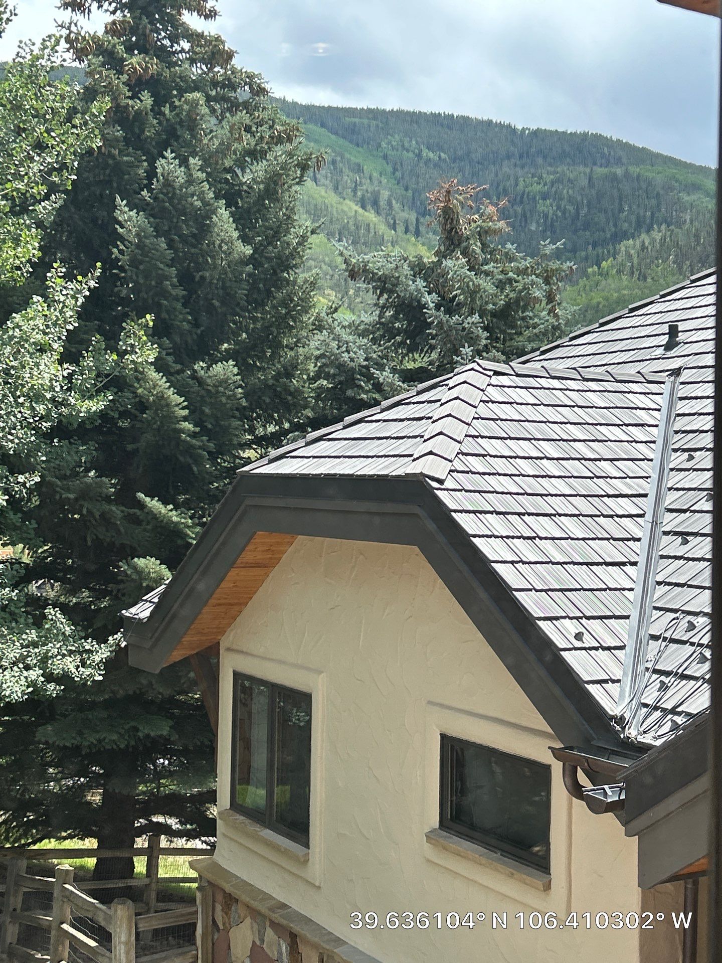 Synthetic Shake Roofing and Stucco Exterior Installation in Vail by CompanyCam Sales Demo