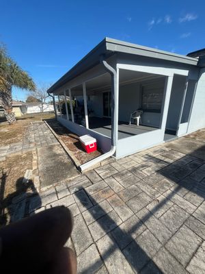 Downspout Installation using Downspout Extension and new Gutters in Winter Haven FL