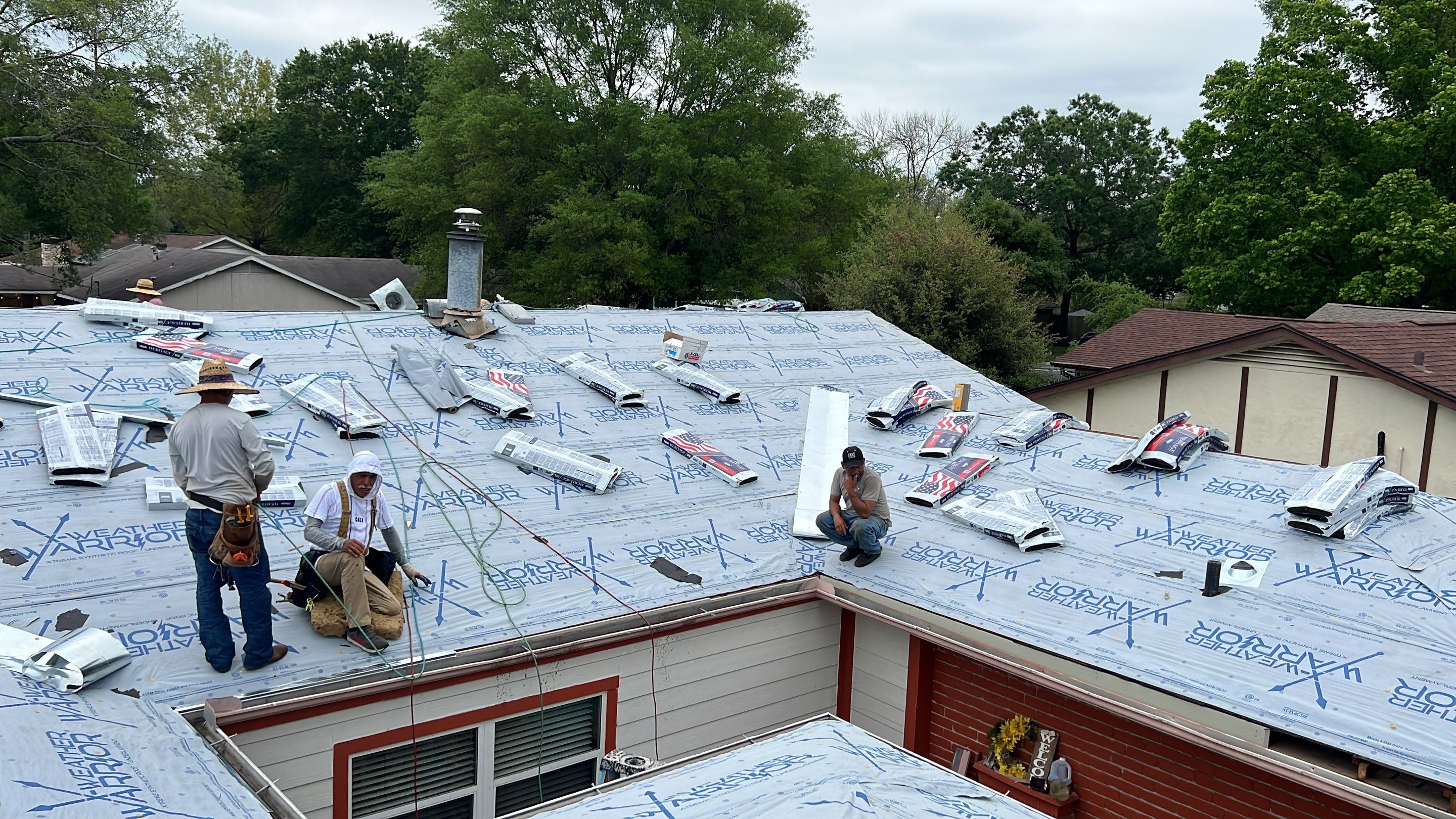 Full Roof Replacement on Brick Ranch — Conroe, TX by PL Roofing & SB Roofing, LLC.