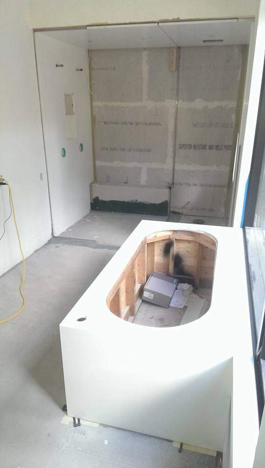 Bathroom renovations in porgress by Mena stone surfaces
