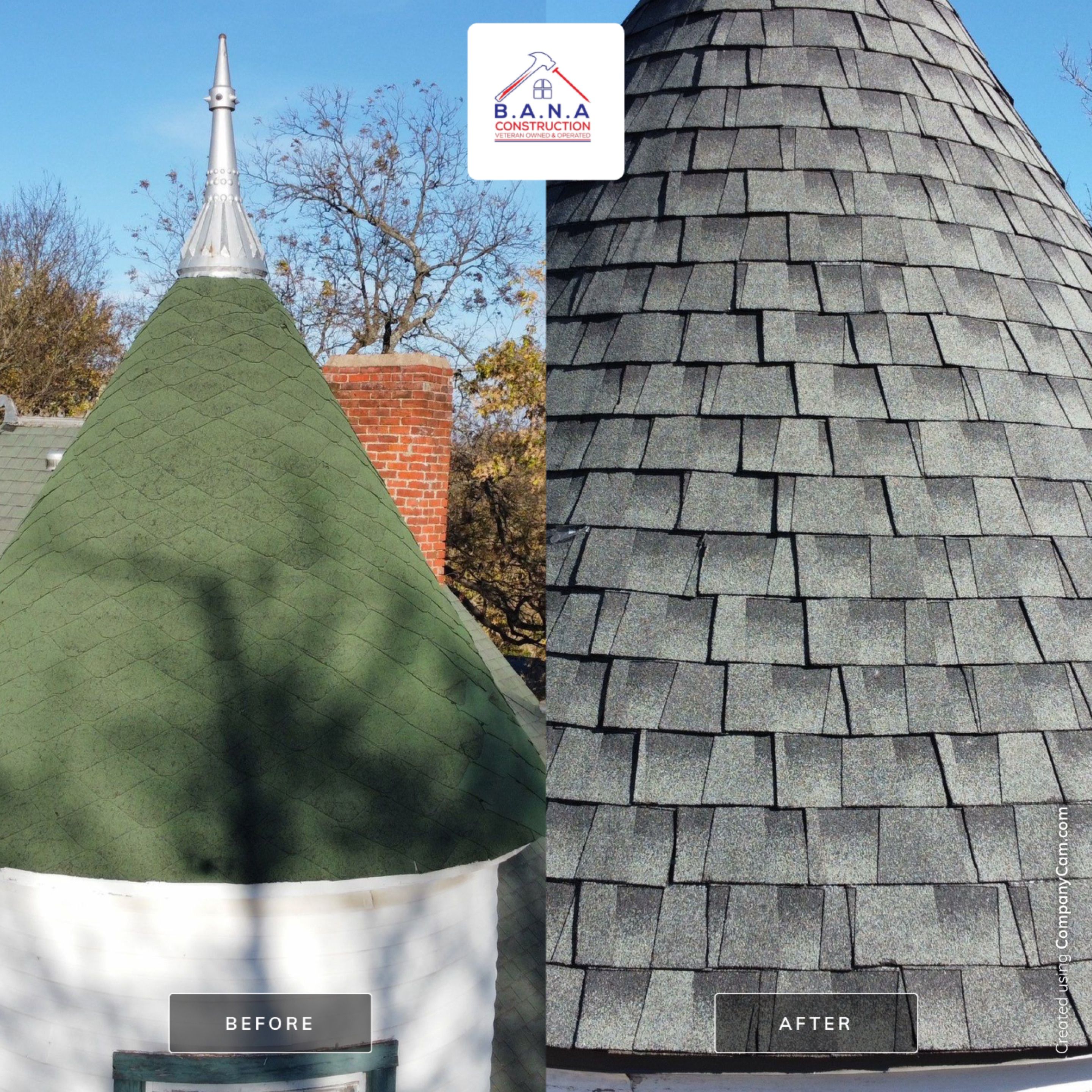 Steep Roof on a Beatiful Old Home by BANA Roofing and Solar Supply
