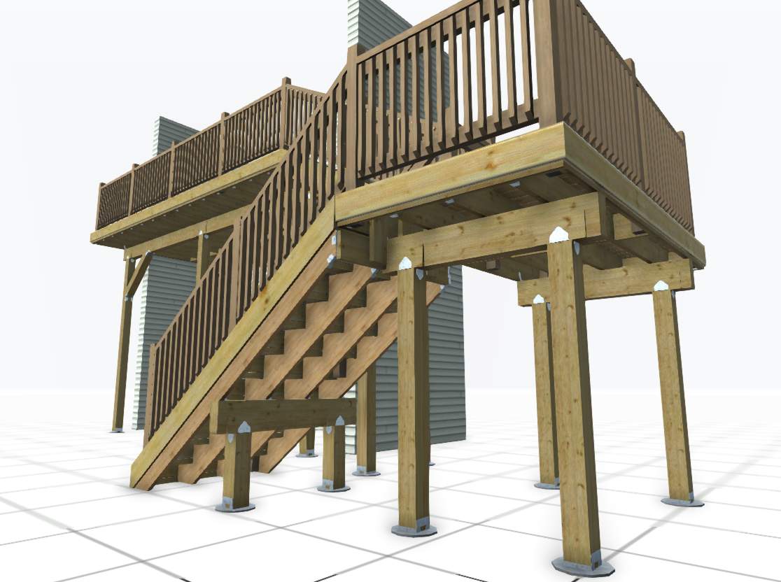 Million Dollar Lake - Deck and Fence by Pillar and Pine