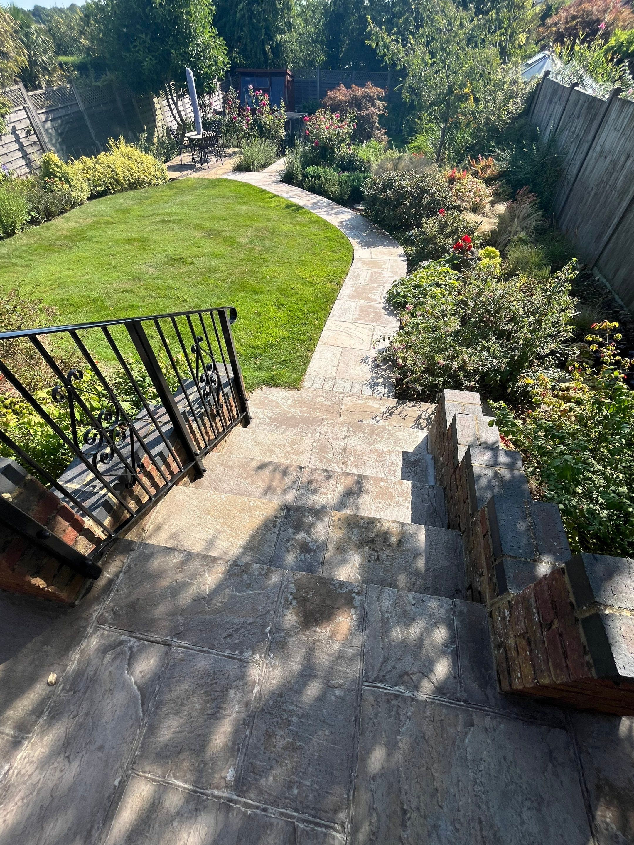York Stone Patio Cleaning using Honda 15lpm Low Pressure Washing Machine by Ges Exterior Cleaning ltd