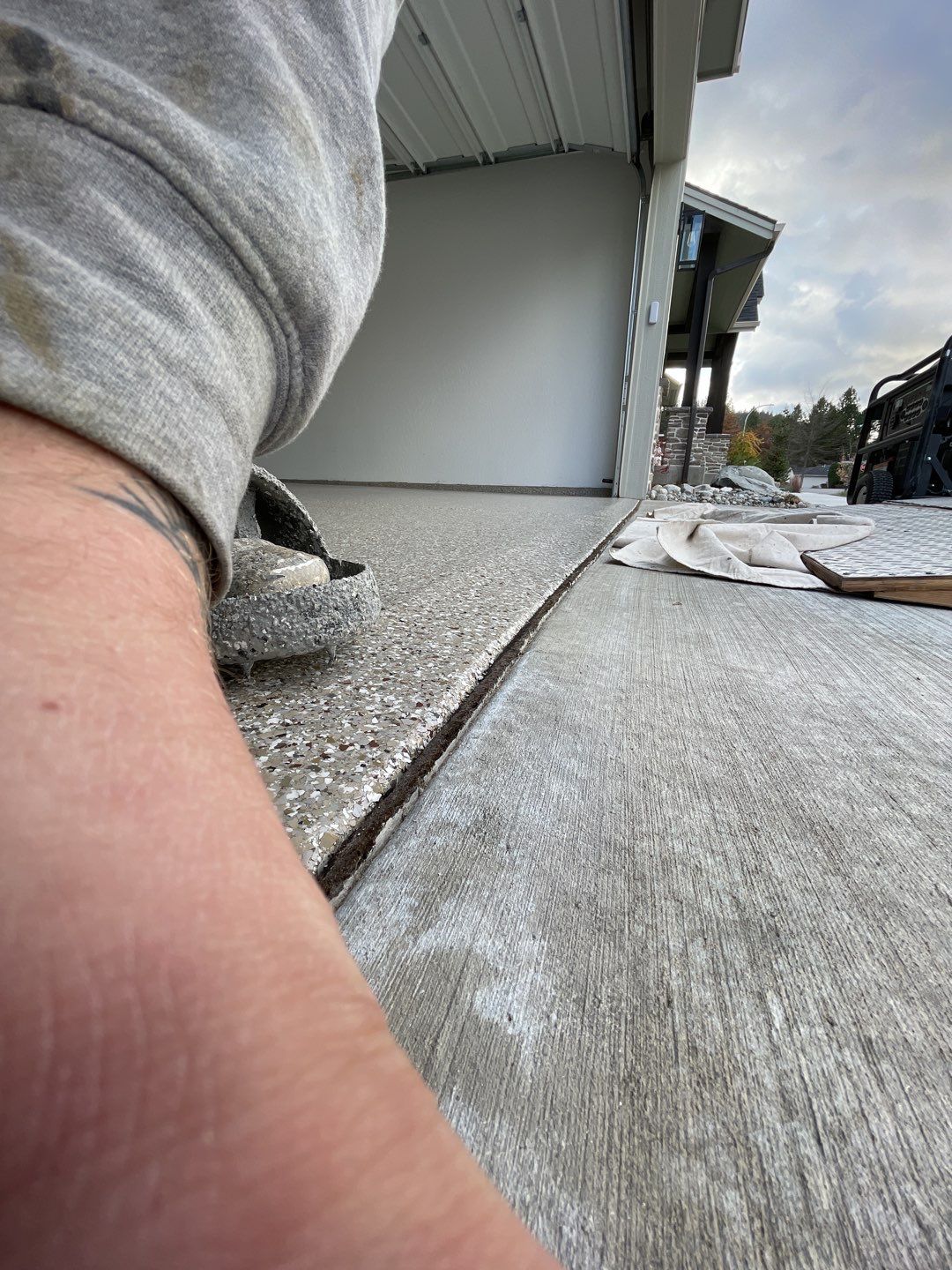 Garage Transformation using Pebble Beach by Croc Coatings, LLC