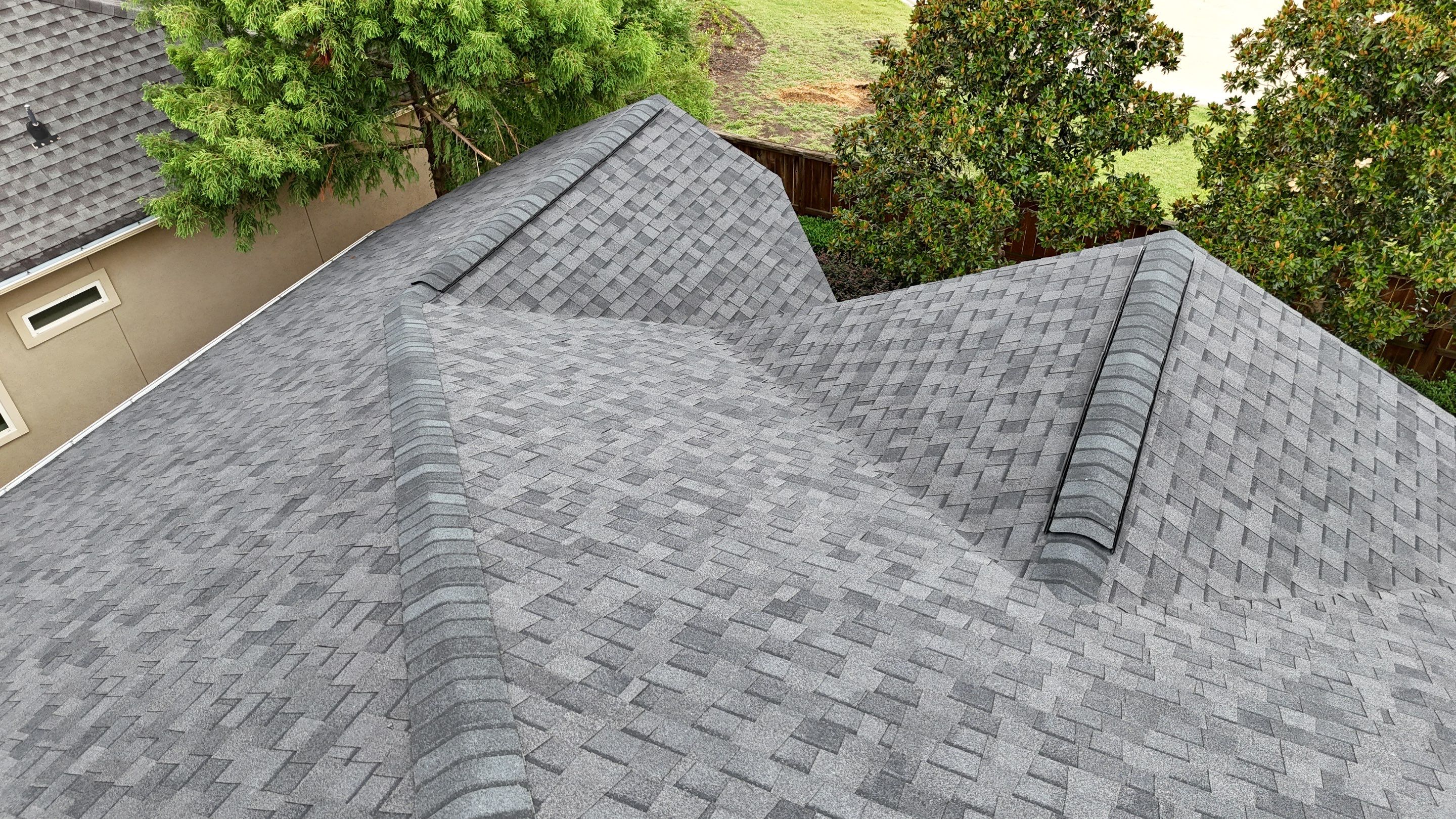 Residential Roofing Installation using Certainteed Landmark after last year's tornado in Cypress by Core Four Roofing