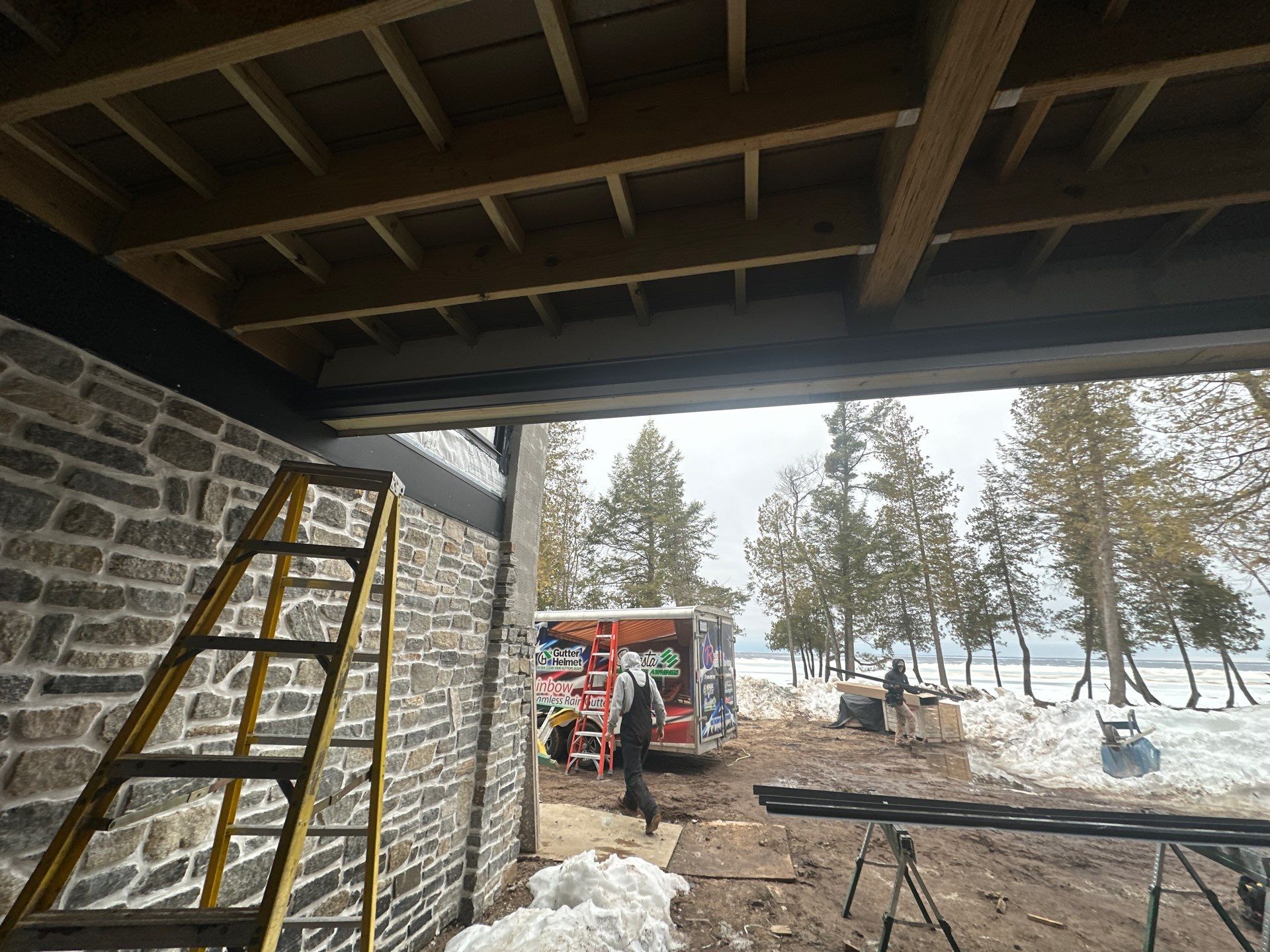 Underdeck Installation in Charlevoix, MI by Rainbow Seamless Systems