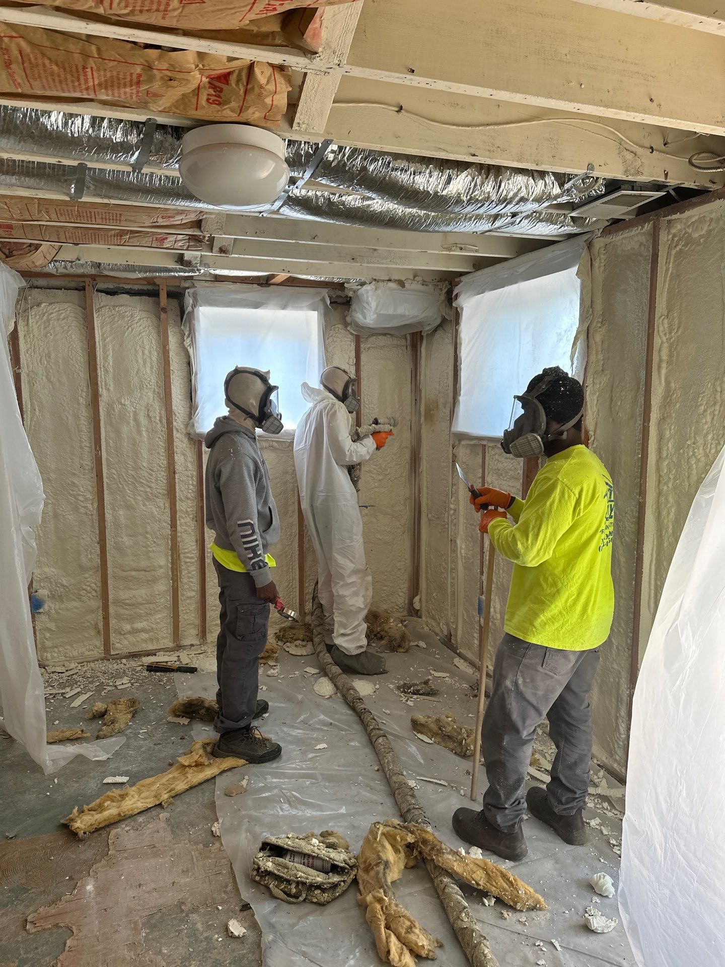 Basement Exterior Walls using Closed Cell Spray Foam by NYS Foam & Energy