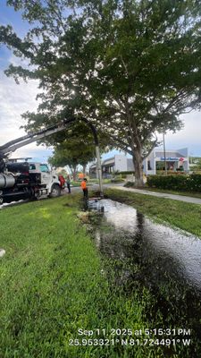 Culvert Cleaning at Bank of America on Marco