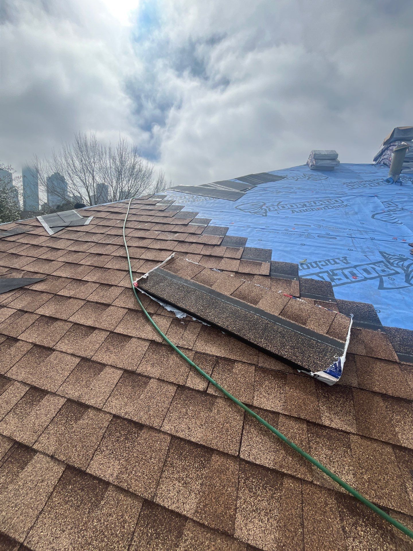 Residential Roofing Installation using GAF Timberline HDZ (Shakewood) by WABO Roofing Systems 