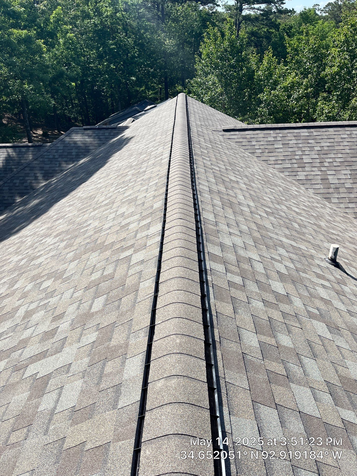 Architectural Shingle Roof Replacement and Skylight Installation in Hot Springs Village by Temple Roofing and Exteriors