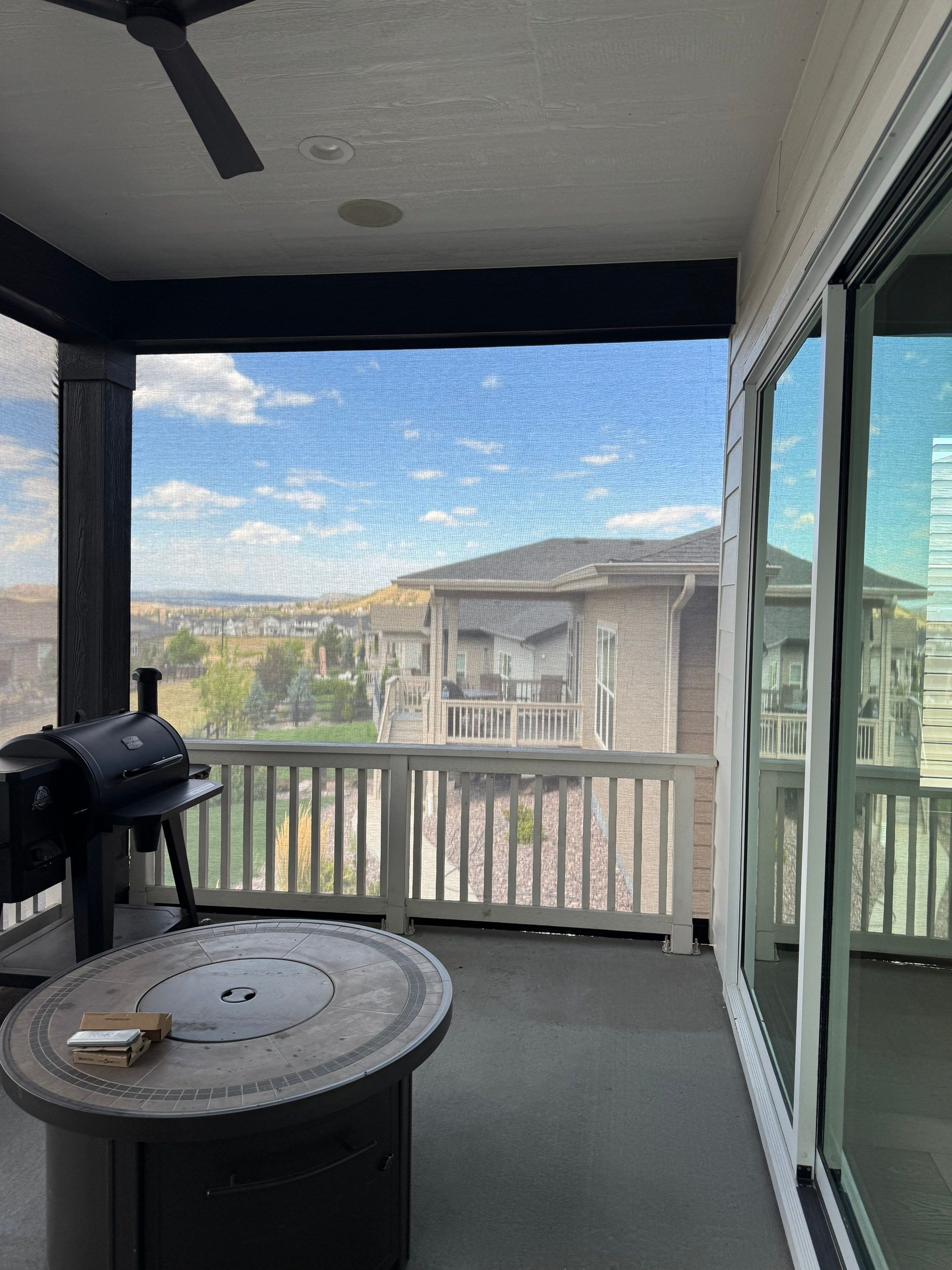 Motorized Exterior MagnaTrack Screen Installation for Castle Rock Patio by Outdoor Solutions Colorado