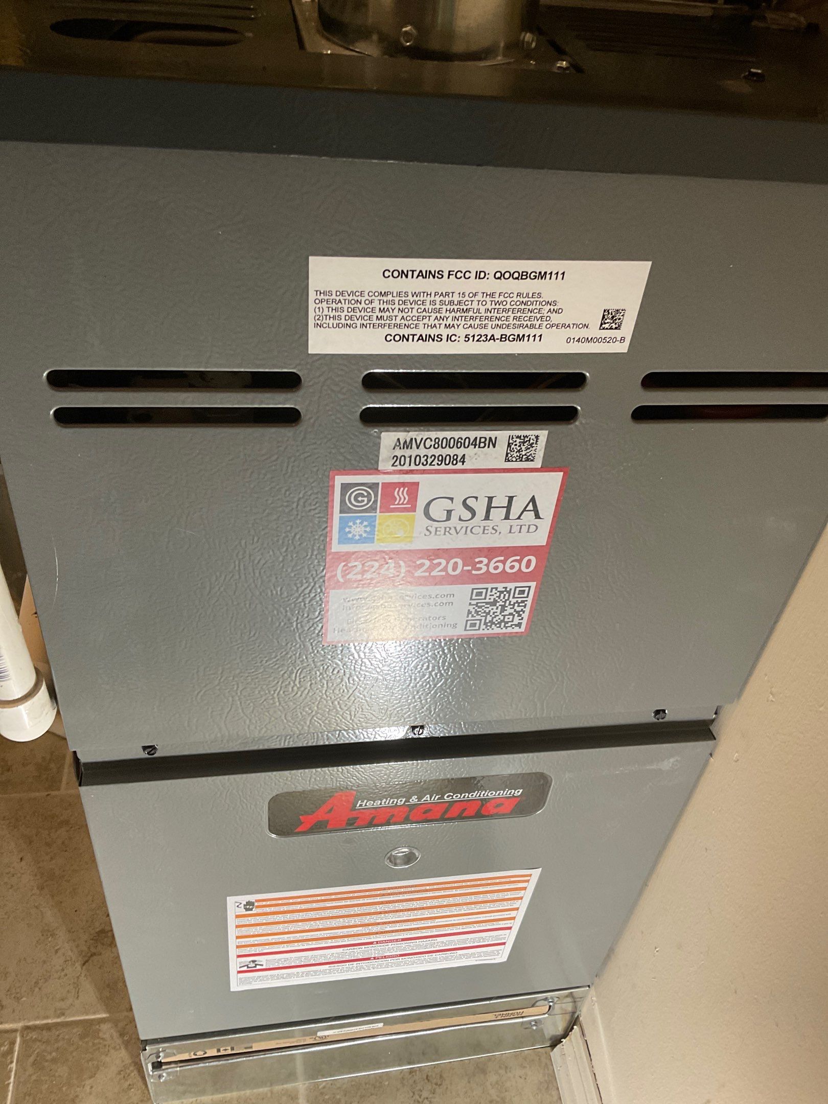 Amana Furnace Installation by GSHA Services LTD