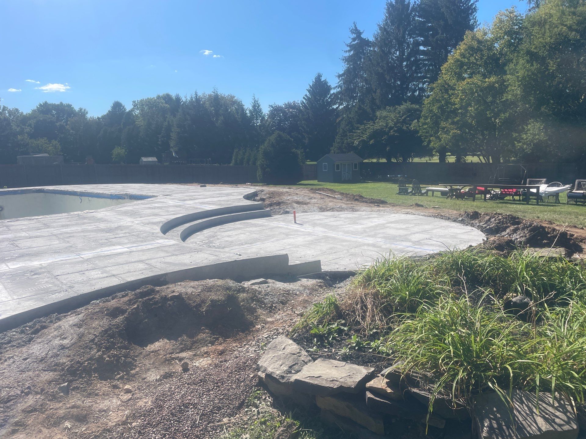 Stamped Concrete Pool Deck - Yardley by Architectural Concrete Design