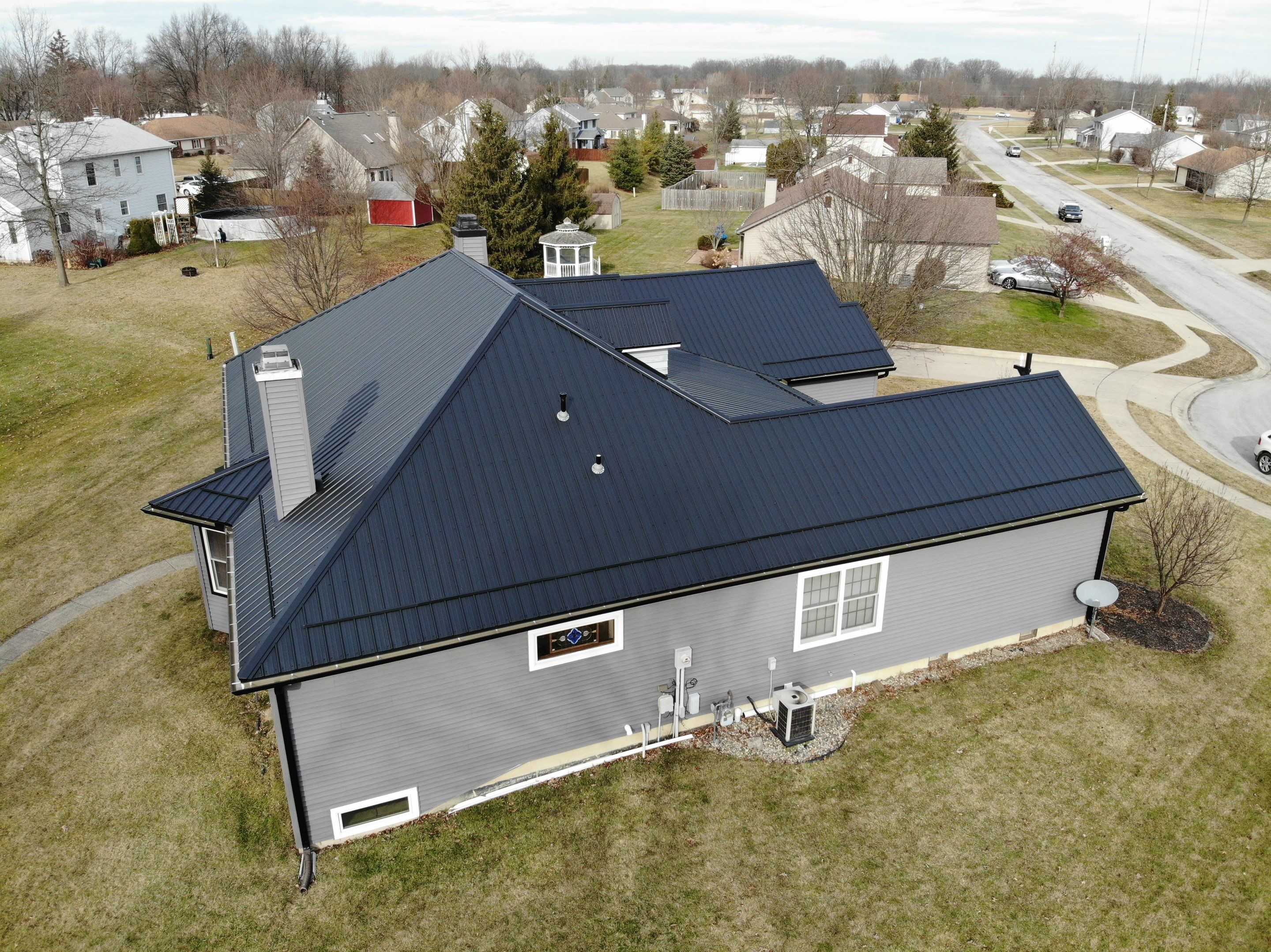 Black Frost Exposed Fastener Metal Roof in Fort Wayne, Indiana by 4Ever Metal Roofing