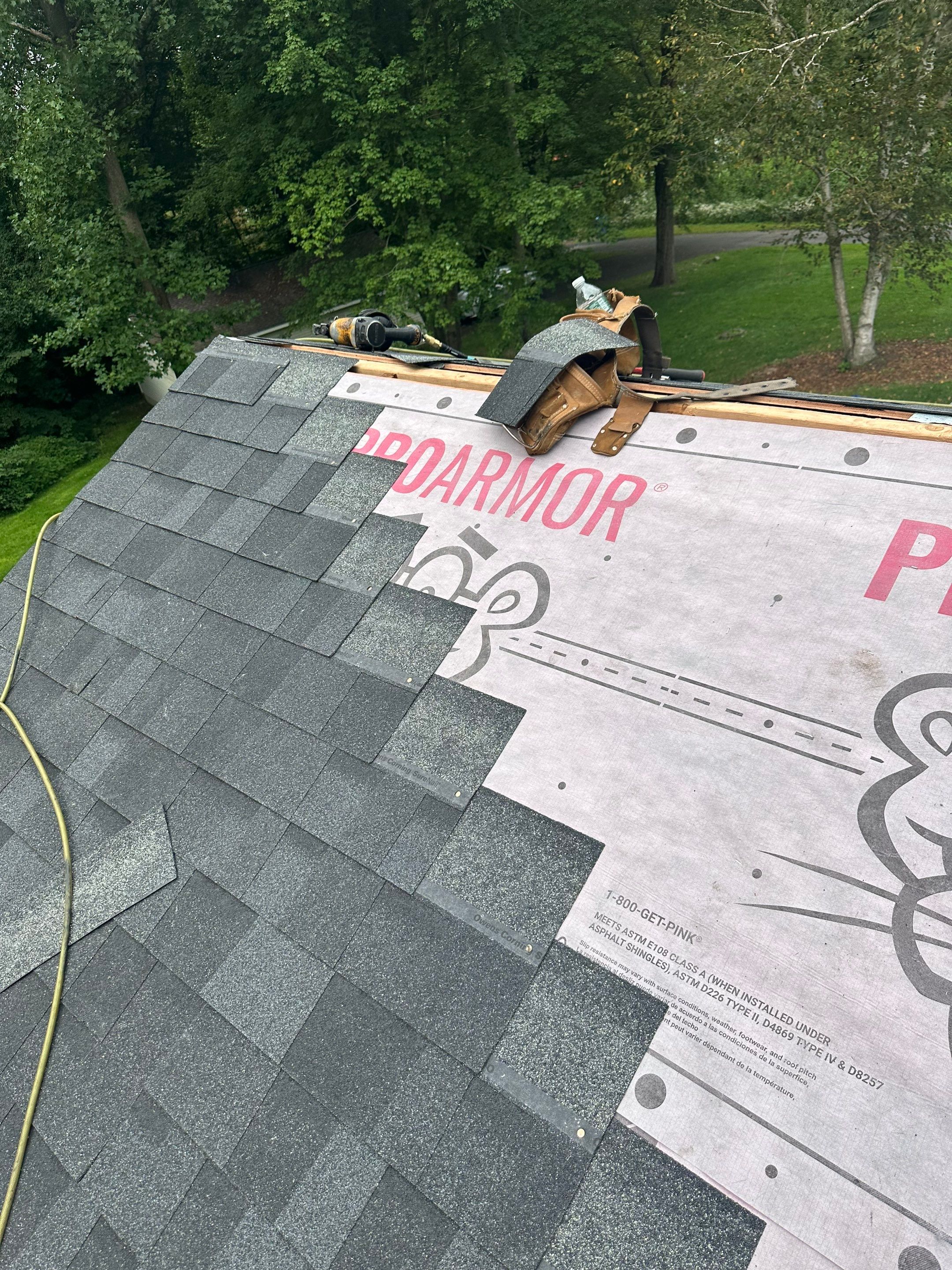 Residential Roofing Installation using Owens Corning TruDefinition Duration AR - Onyx Black & New Siding Using Mainstreet Charcoal Gray by A Plus Exterior