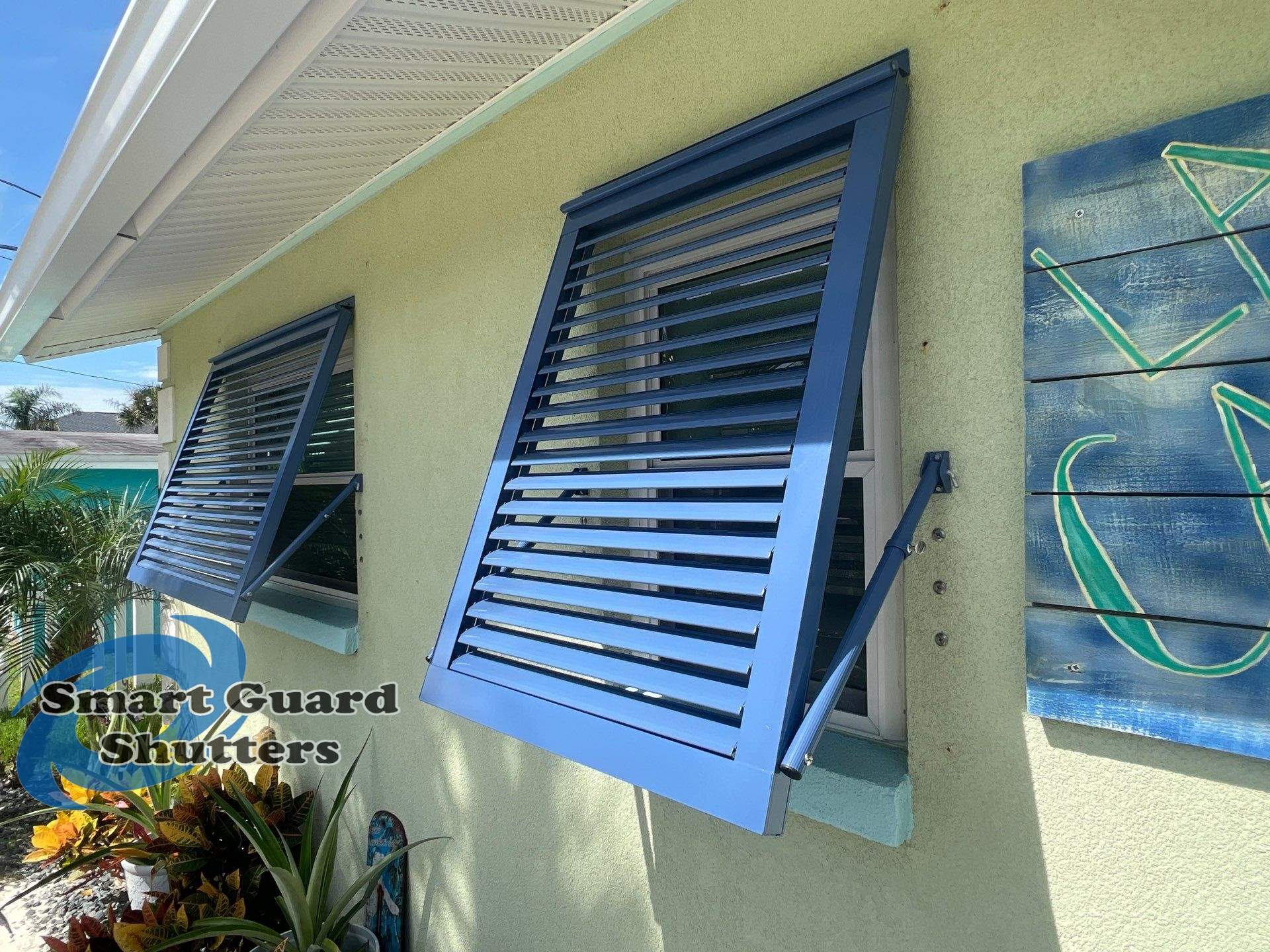 Impact Bahamas in Distant Blue by Smart Guard Shutters