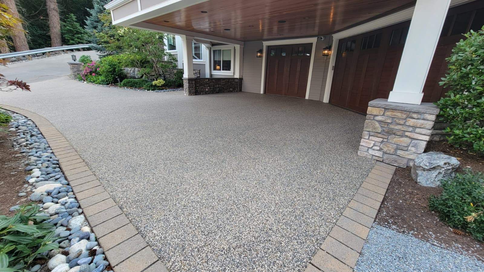 Coastal Grandeur Driveway and Patio in Big Sur Vuba Stone by Concrete Coating Experts Inc.