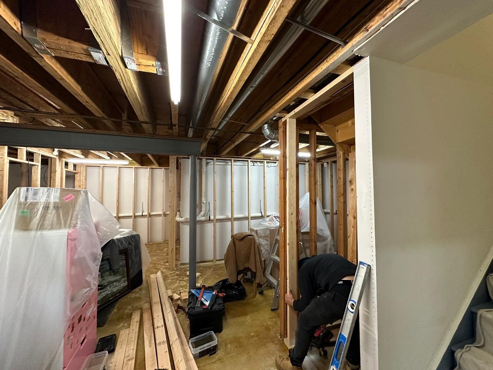 Basement Remodel using Wood by Home Concepts Construction