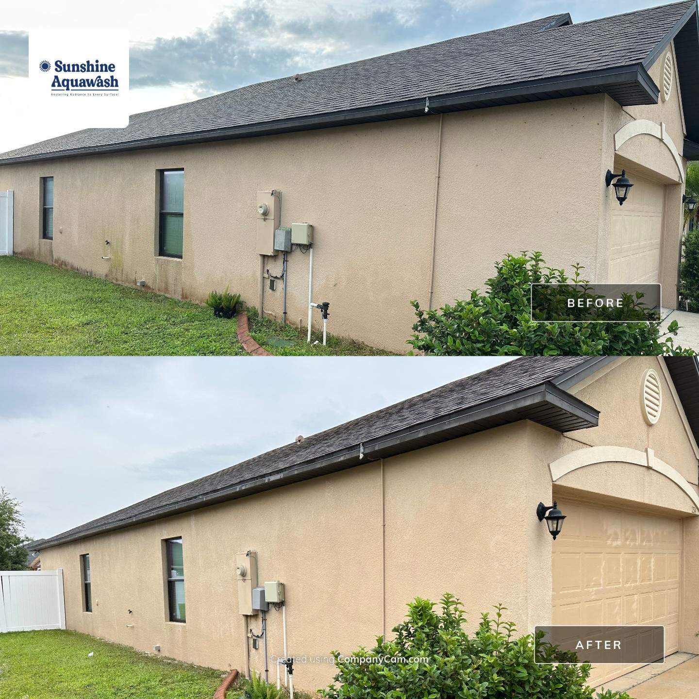 House Wash & Driveway Cleaning in Palmetto Estates Community, Palmetto, FL by Sunshine AquaWash