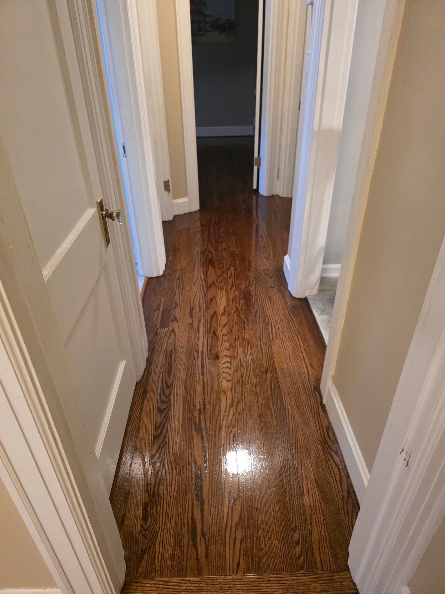 Custom Hardwood Floor Sanding and Dark Stain Refinishing in Fort Mitchell by Footprints Floors Kentucky