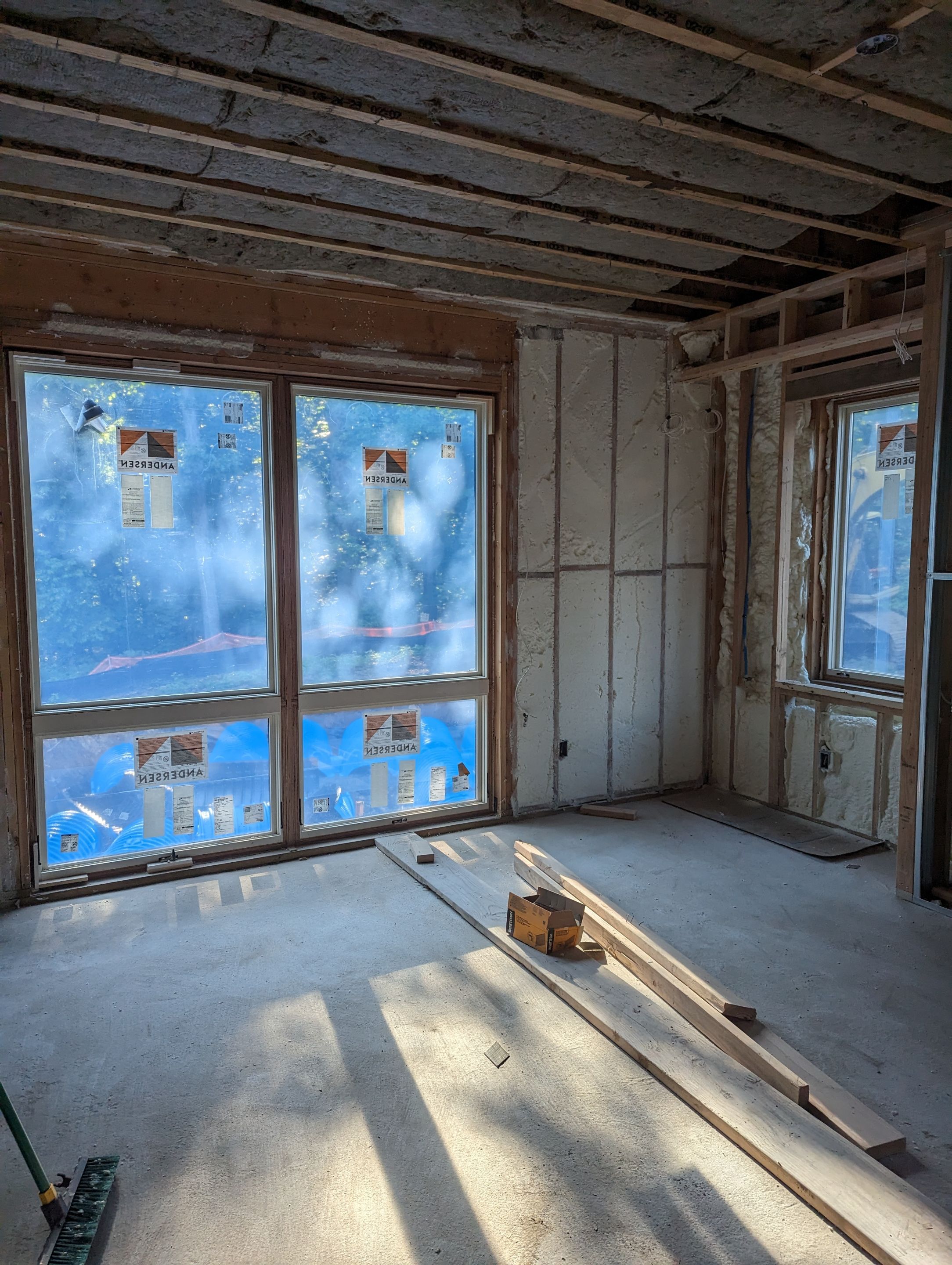 New Home Construction using open cell spray foam by NYS Foam & Energy