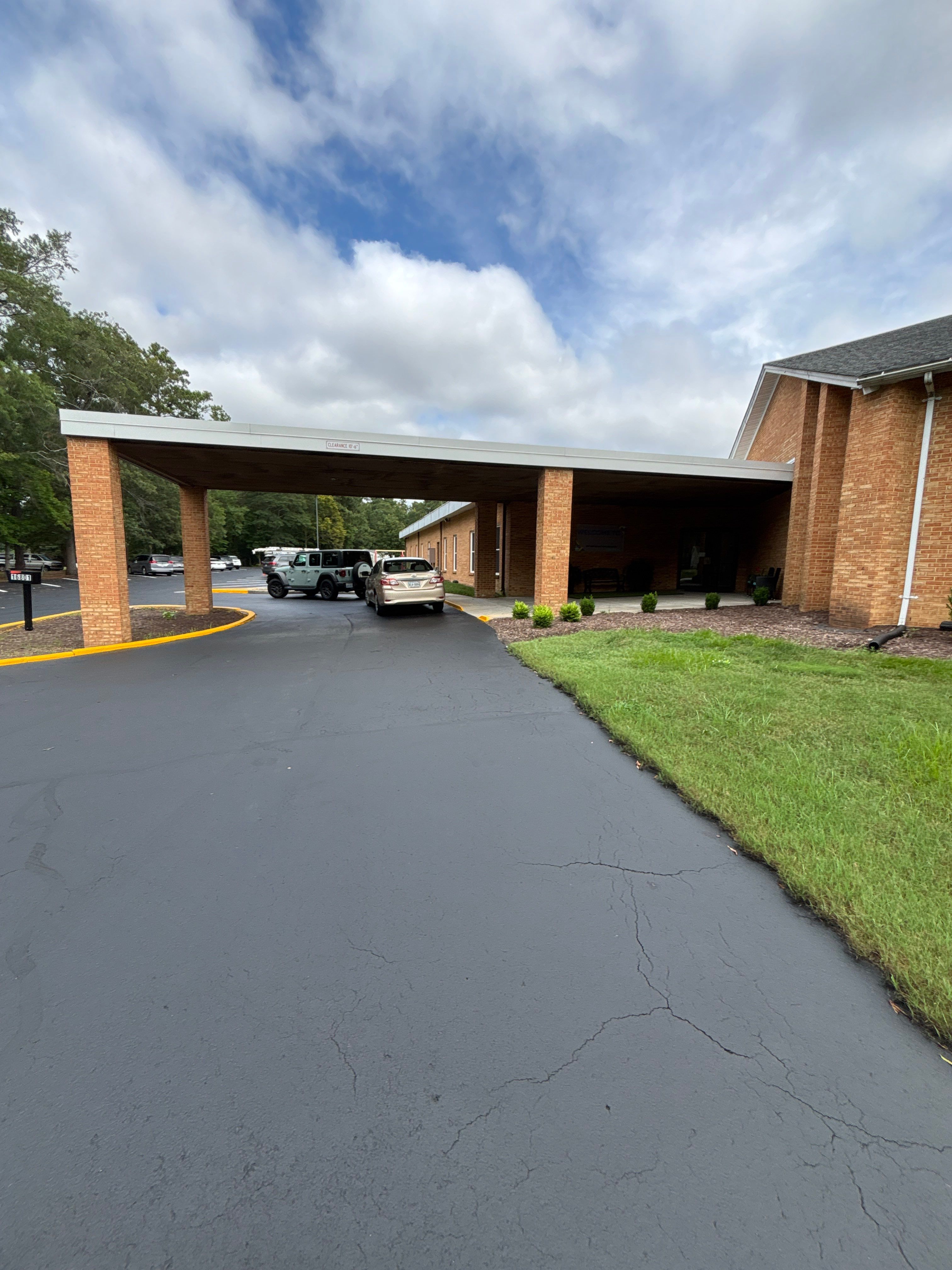 Church Exterior Brick Painting with Romabio Masonry Flat by Highfill Painting