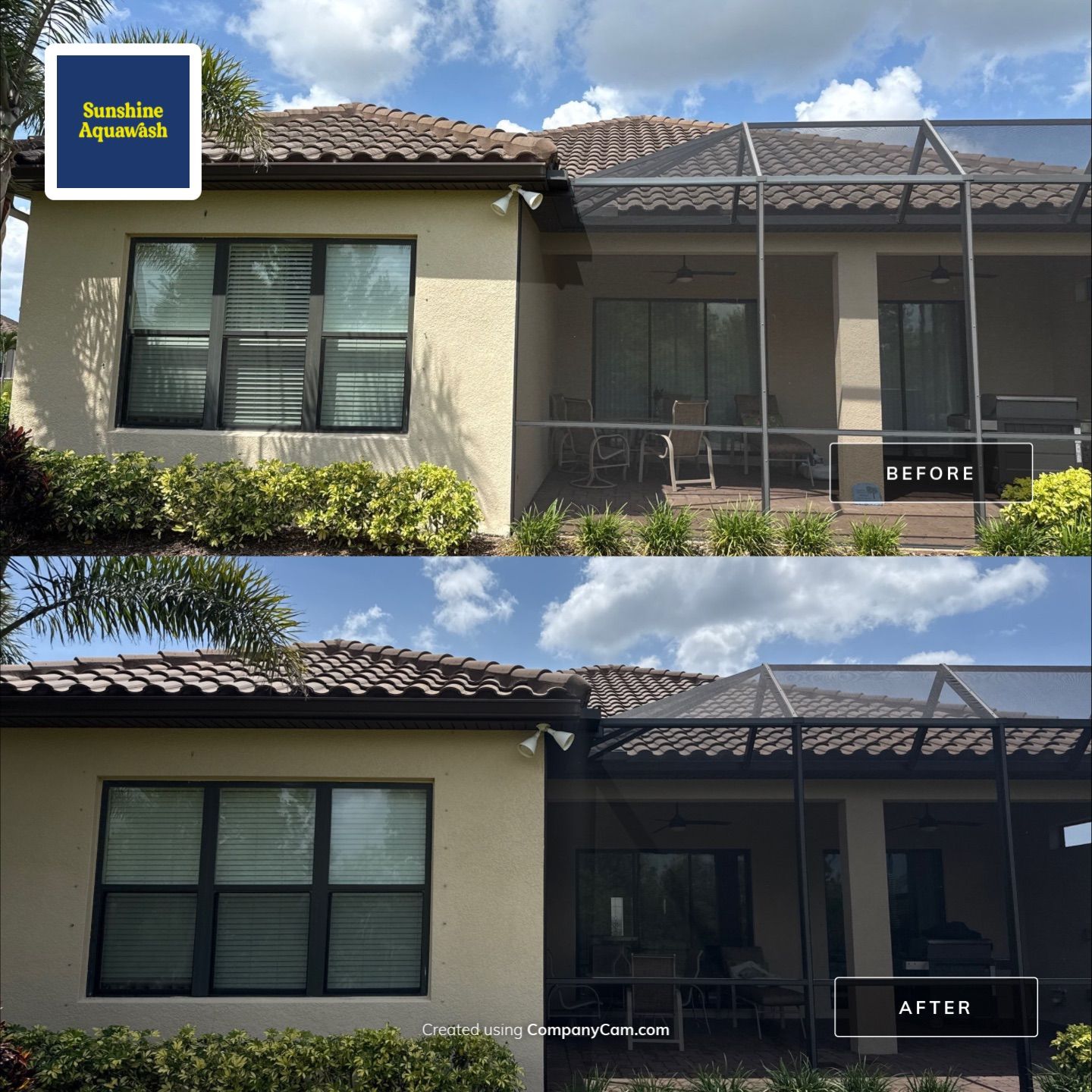 Concrete Tile Roof, Paver Driveway & Lanai Cleaning – Artisan Lakes Esplanade, Palmetto, FL by Sunshine AquaWash